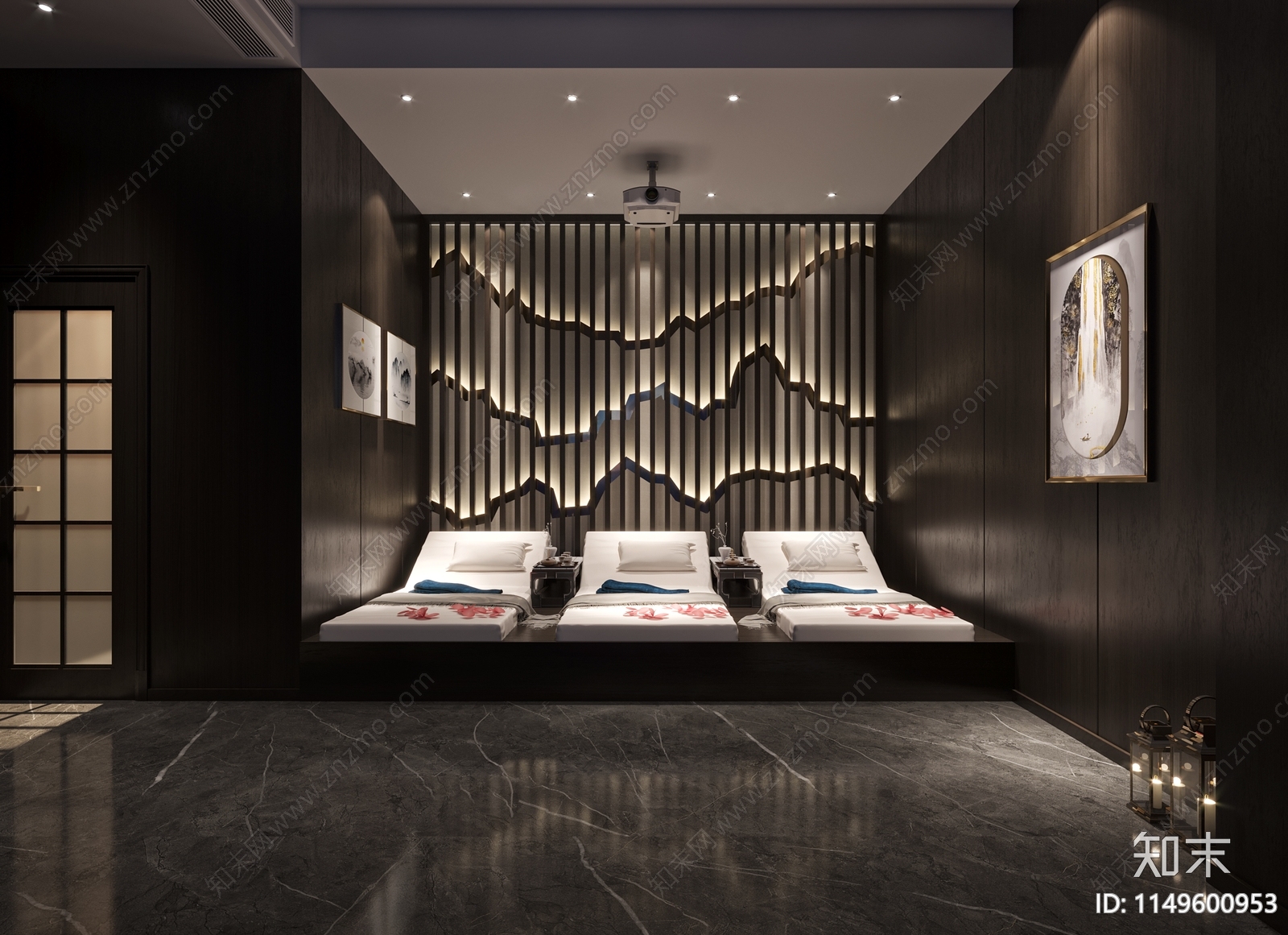 600平足浴项目室内cad施工图下载【ID:1149600953】