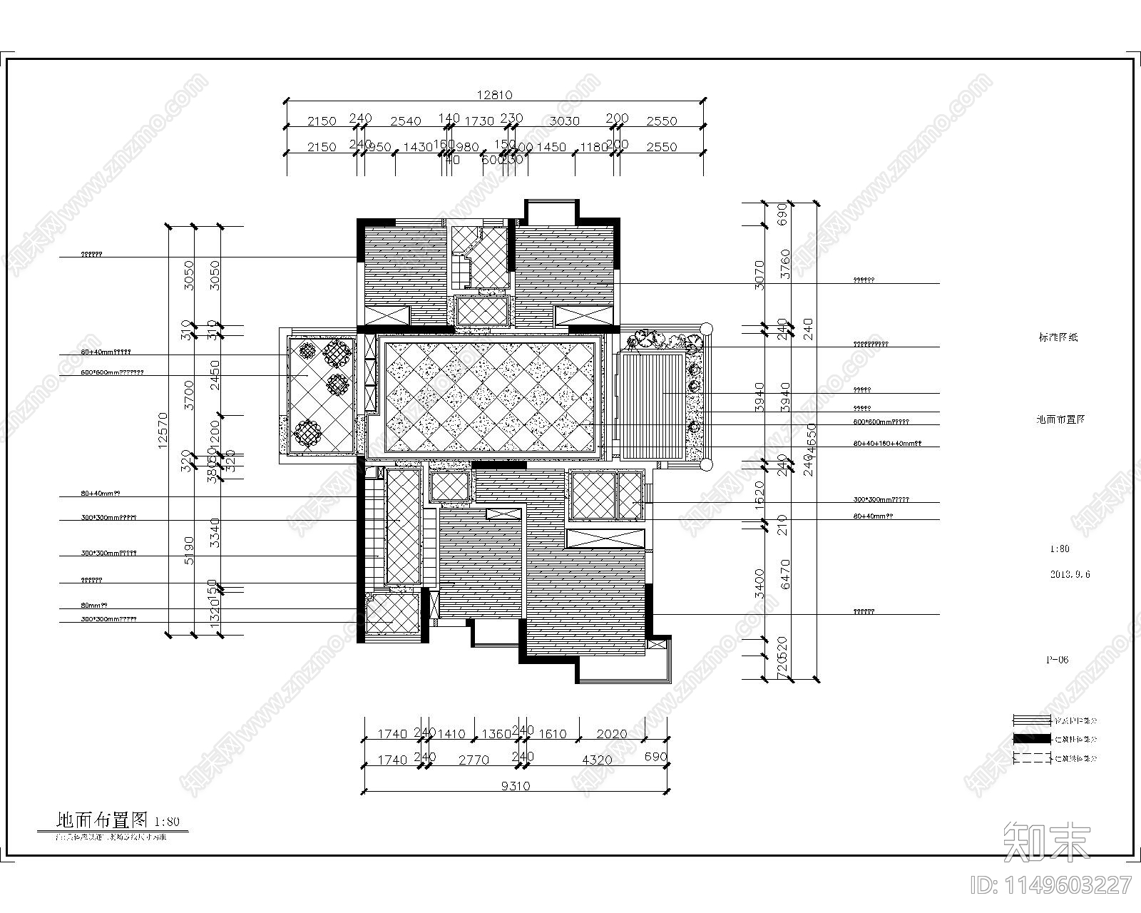 现代新古典室内cad施工图下载【ID:1149603227】