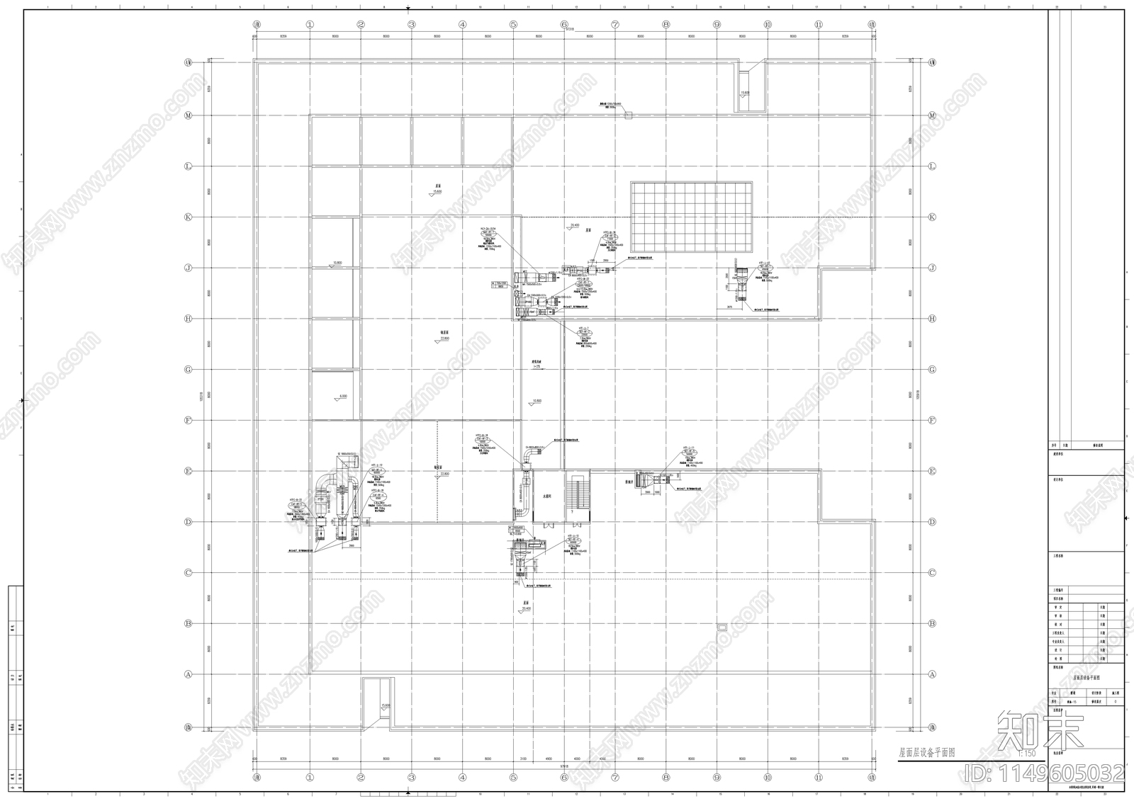 四层综合楼暖通空调设计cad施工图下载【ID:1149605032】