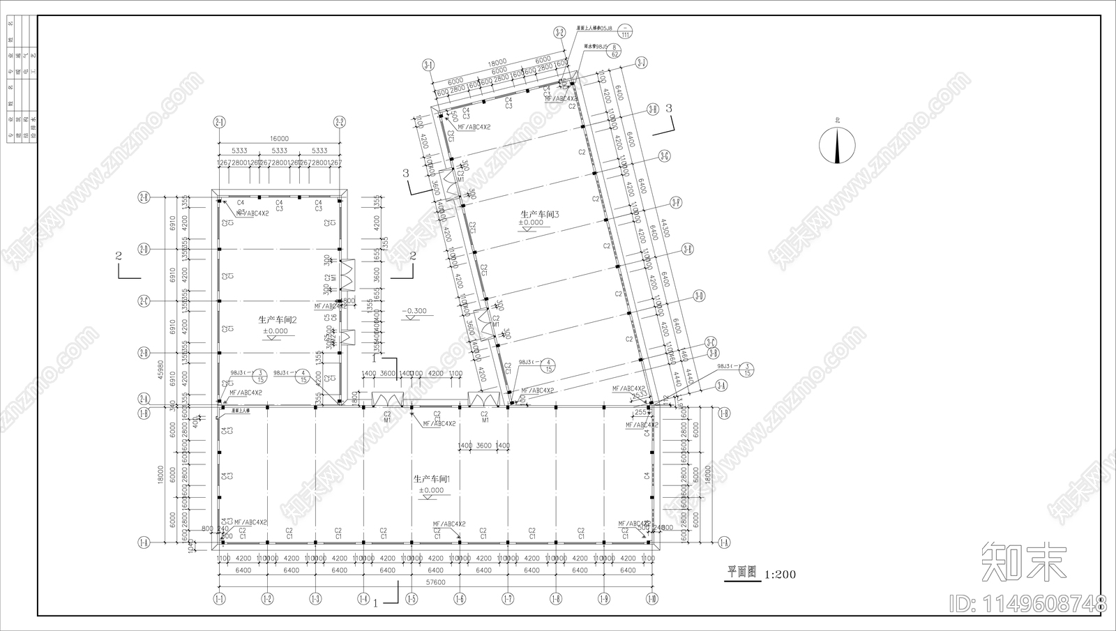 生产车间建筑cad施工图下载【ID:1149608748】