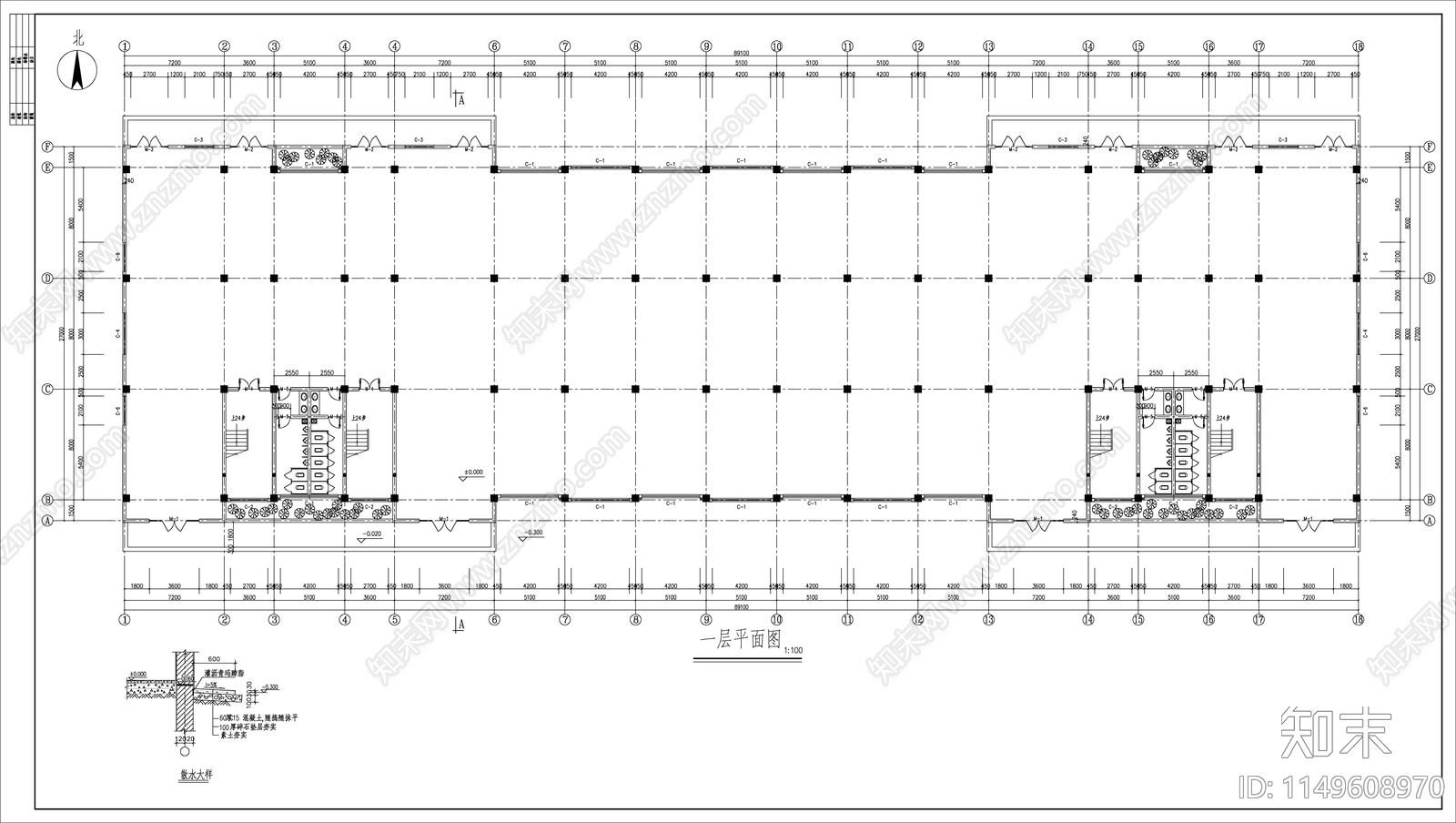 四层厂房建筑cad施工图下载【ID:1149608970】