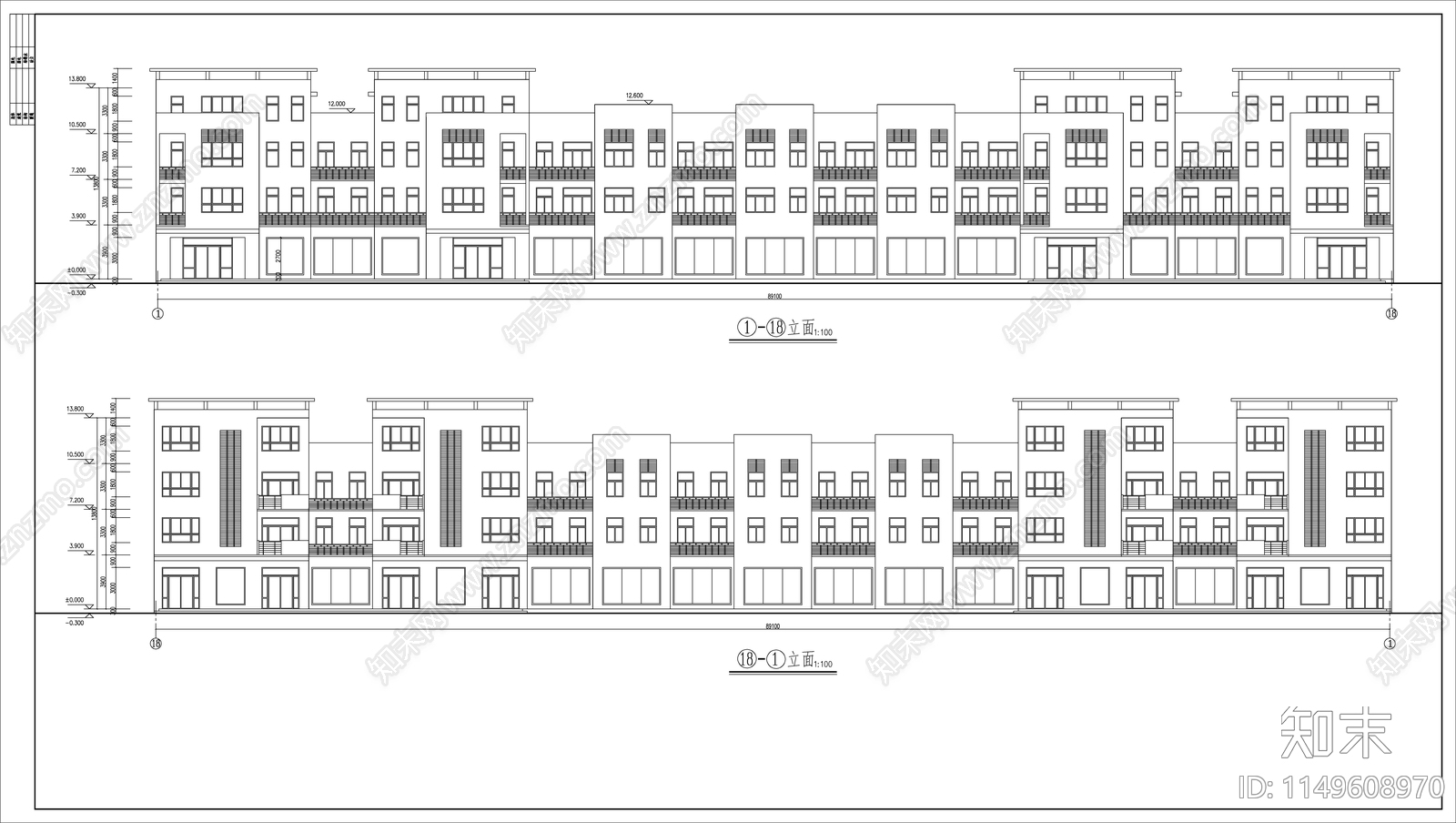 四层厂房建筑cad施工图下载【ID:1149608970】