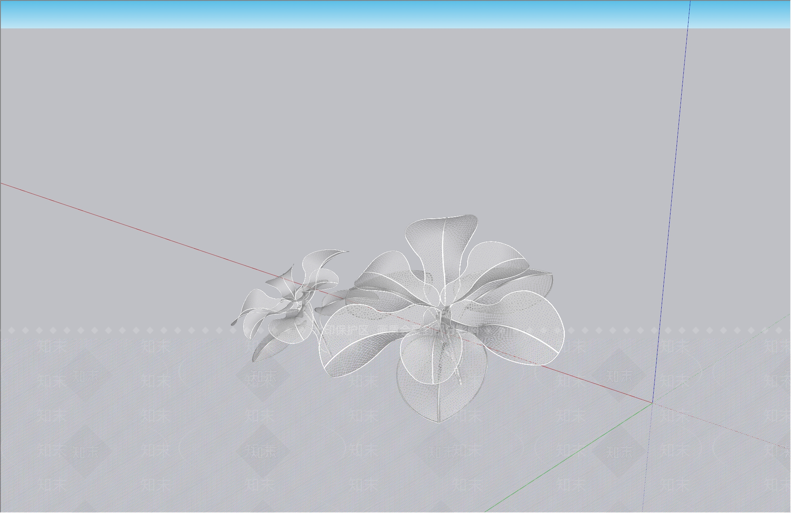 现代花瓣造型雕塑小品SU模型下载【ID:1149610268】