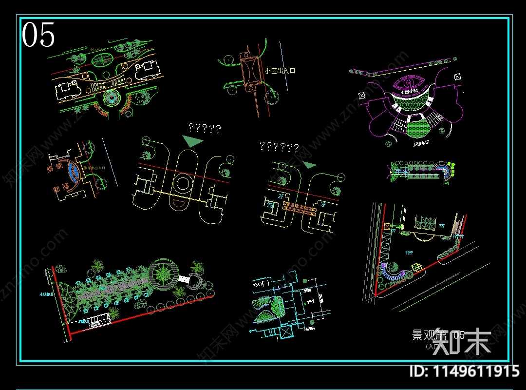 园林景观节点图合集cad施工图下载【ID:1149611915】
