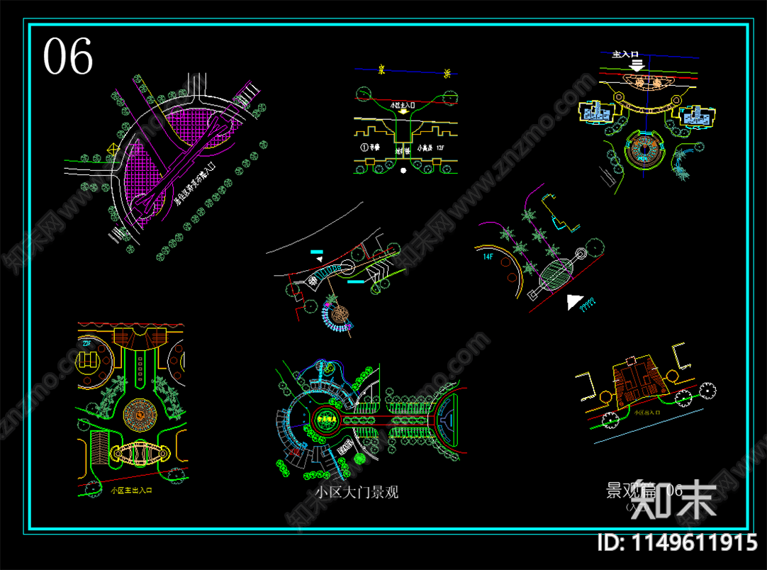 园林景观节点图合集cad施工图下载【ID:1149611915】