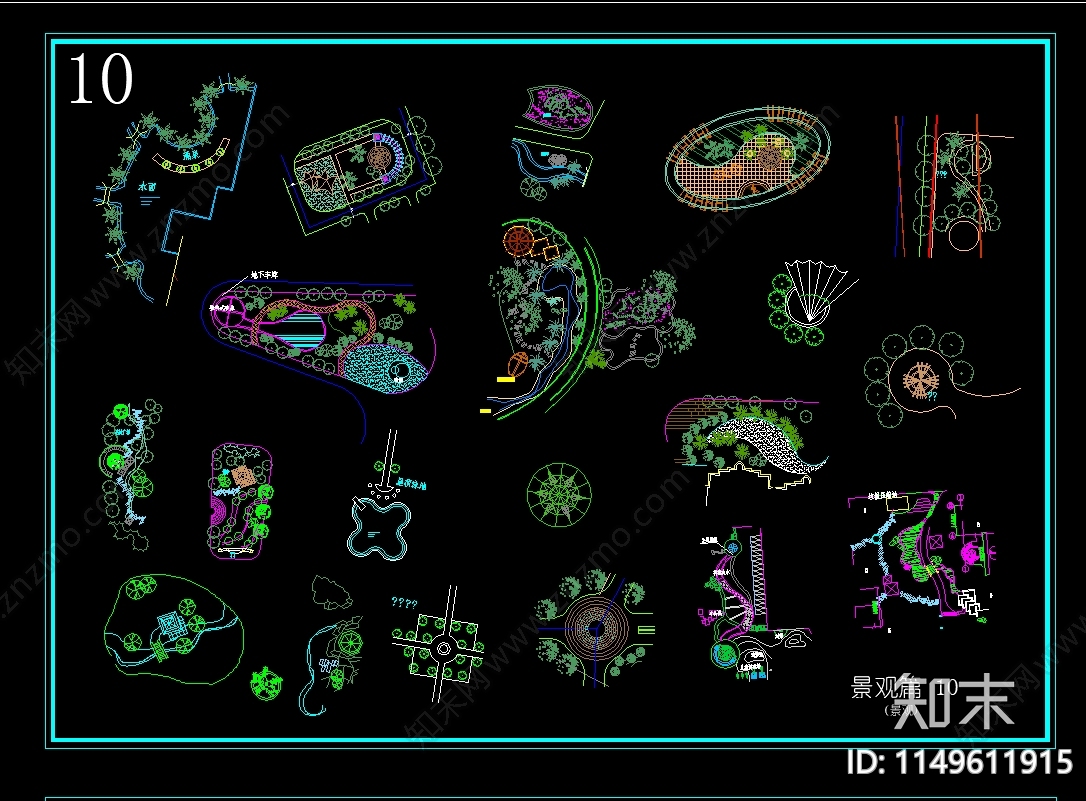 园林景观节点图合集cad施工图下载【ID:1149611915】