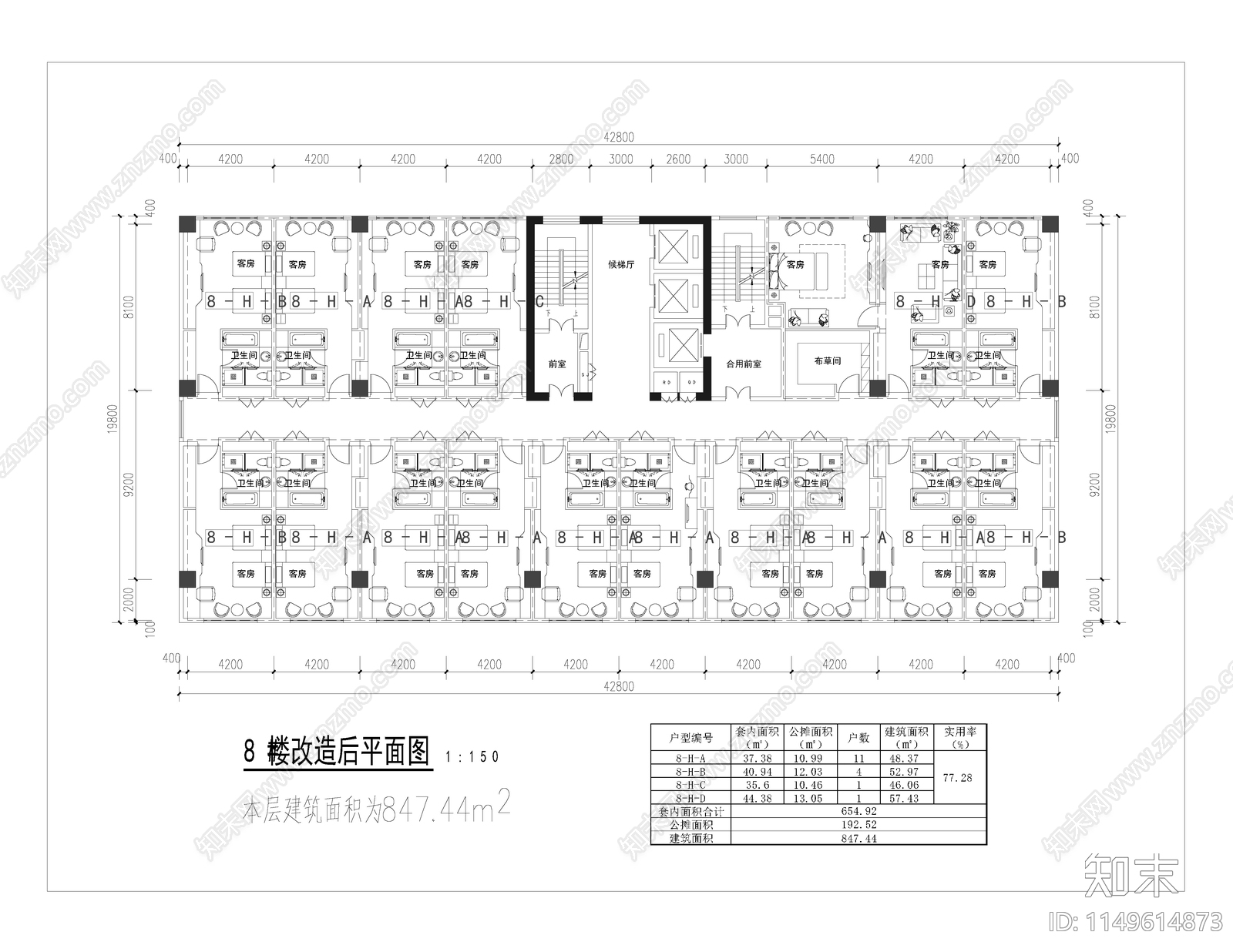 现代公寓LOFT室内施工图下载【ID:1149614873】