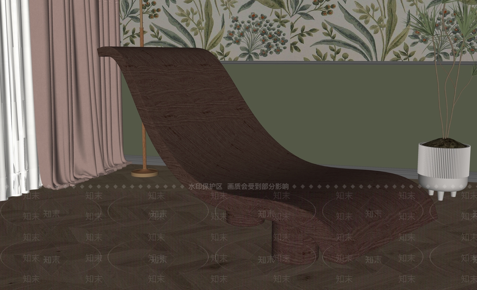 现代复古躺椅SU模型下载【ID:1149617205】