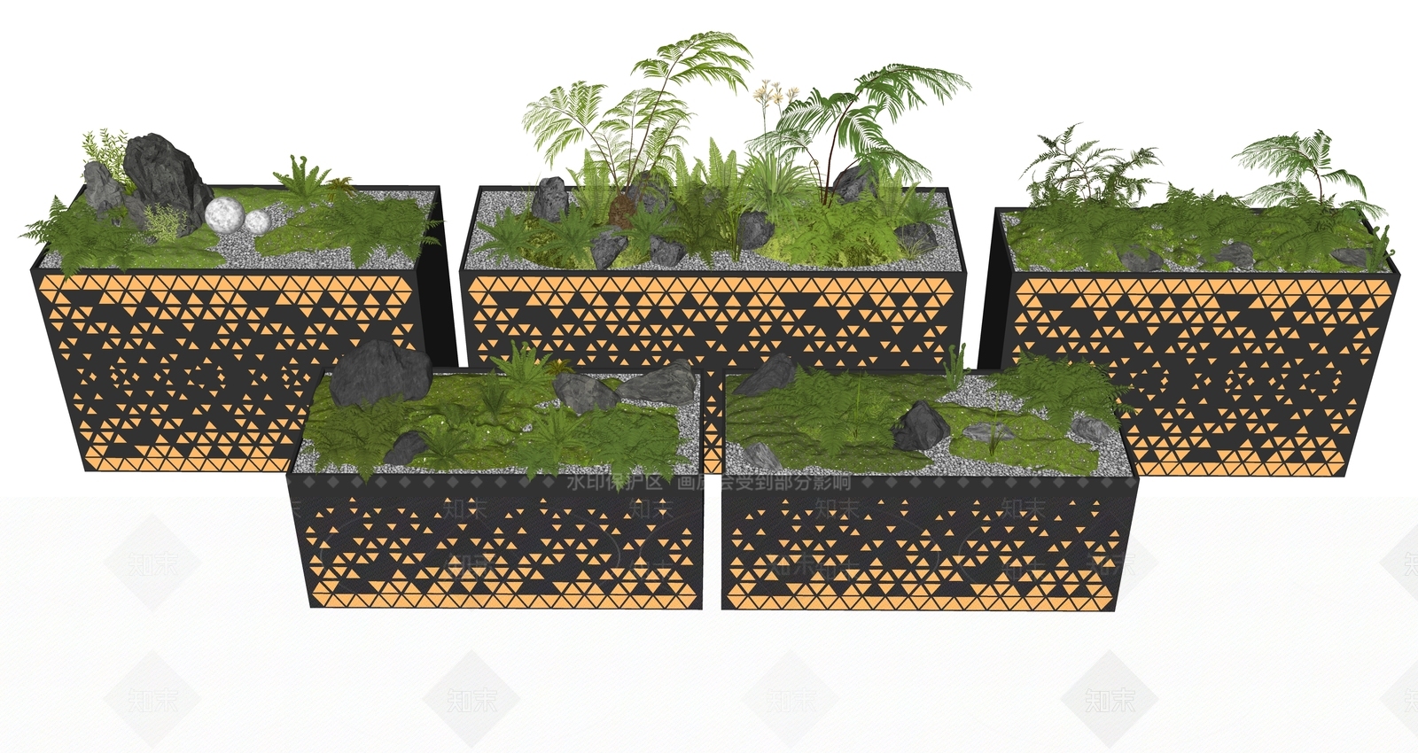 户外植物组合SU模型下载【ID:1149623841】