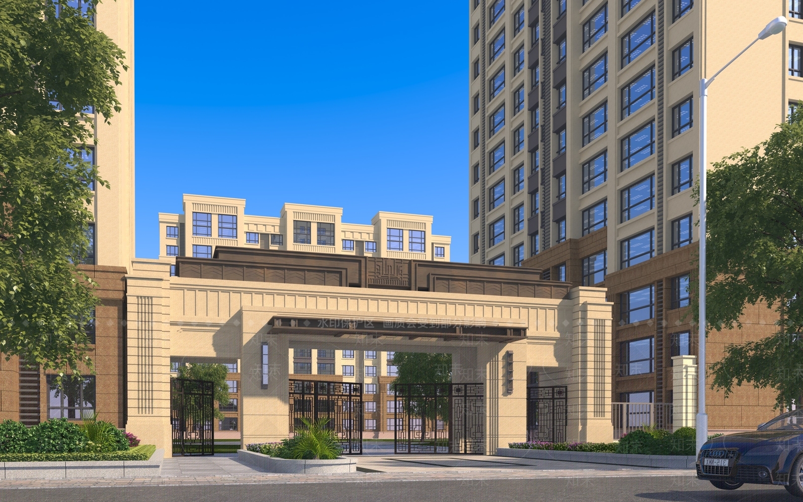 简欧小区大门3D模型下载【ID:1149624347】