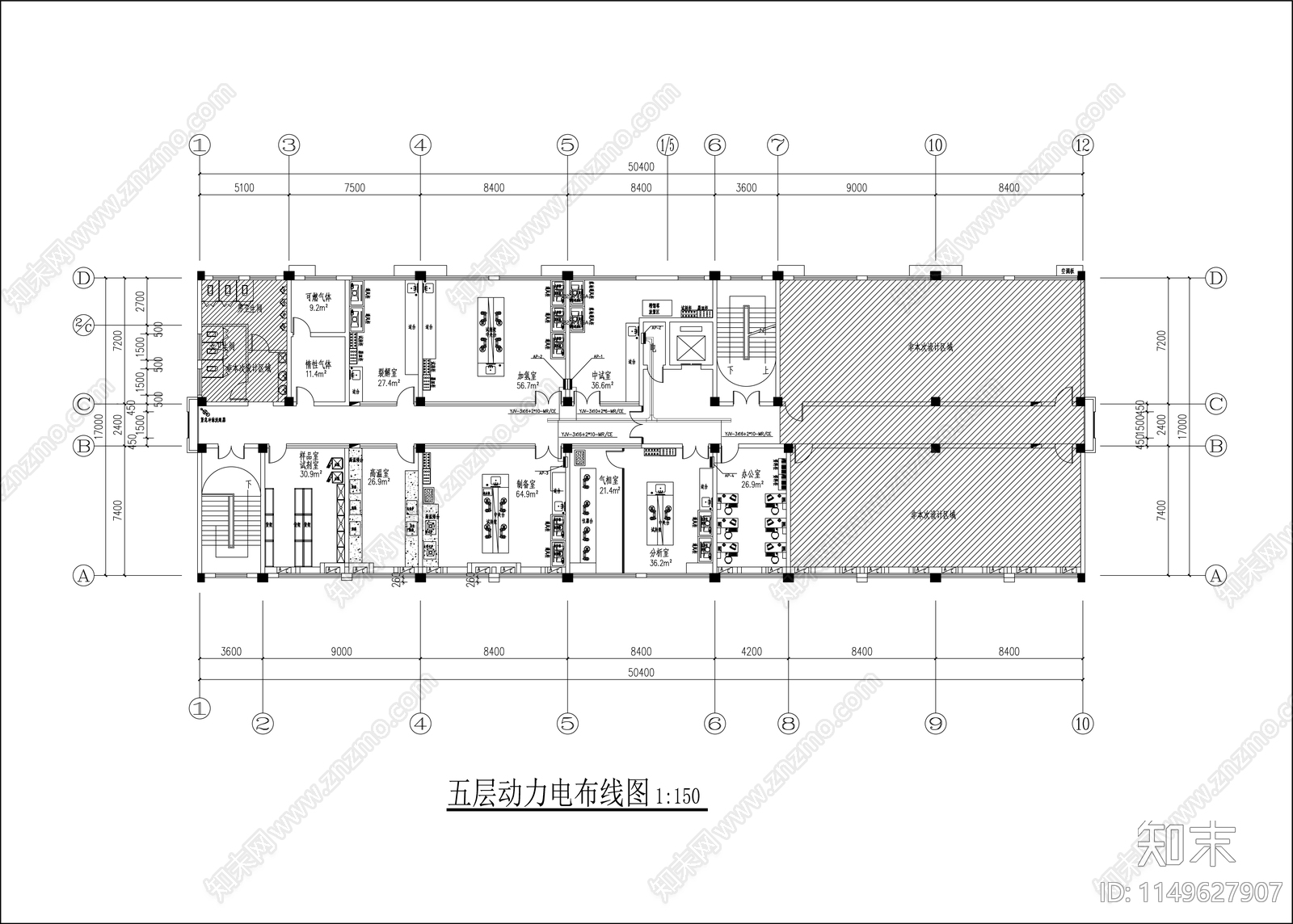 检测实验室装饰室内cad施工图下载【ID:1149627907】