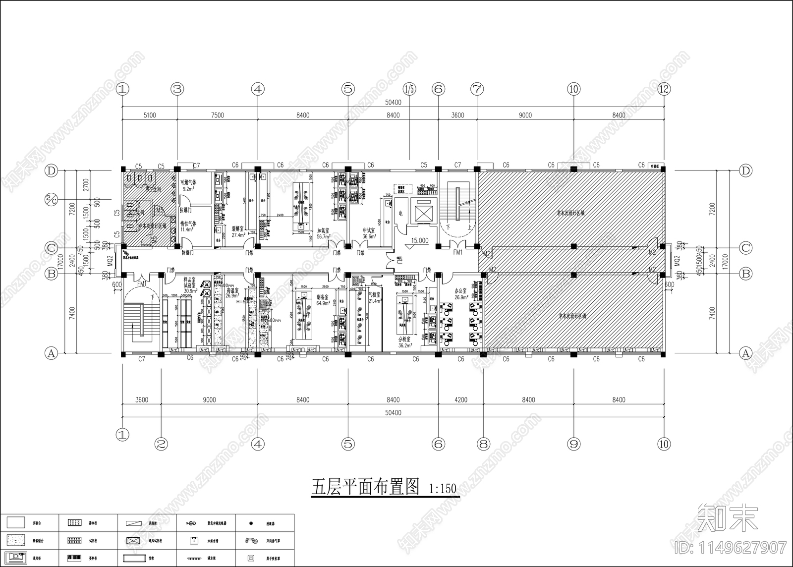 检测实验室装饰室内cad施工图下载【ID:1149627907】