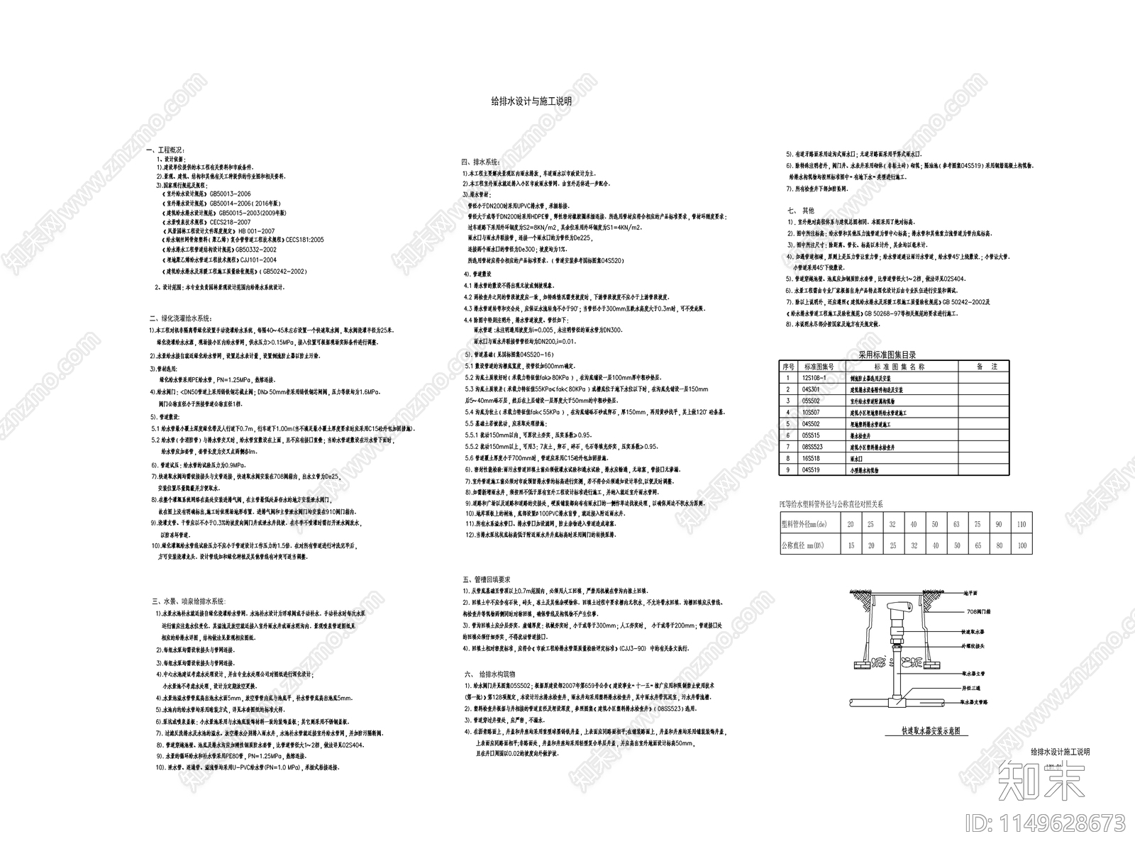 给排水设计设计说明cad施工图下载【ID:1149628673】