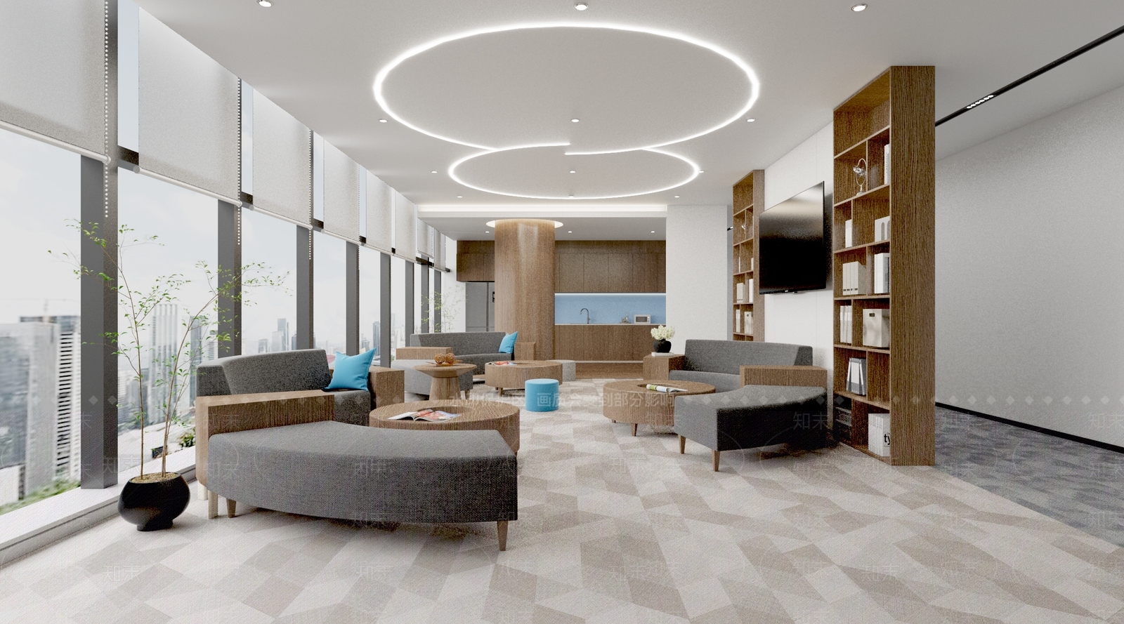 现代办公茶水区3D模型下载【ID:1149631949】