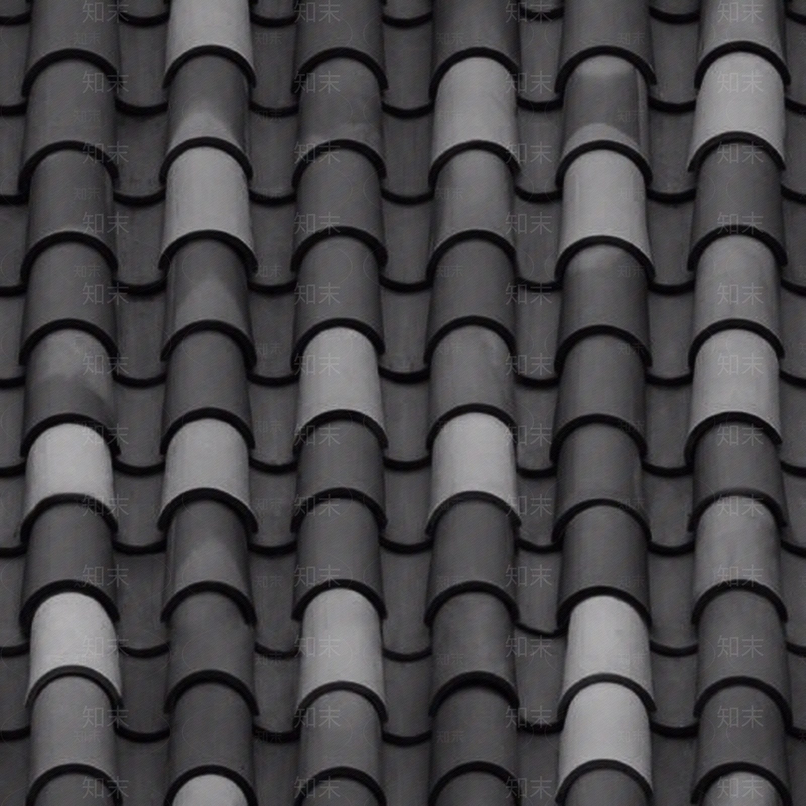 无缝灰色别墅古建水泥瓦陶土瓦贴图下载【ID:1149638097】