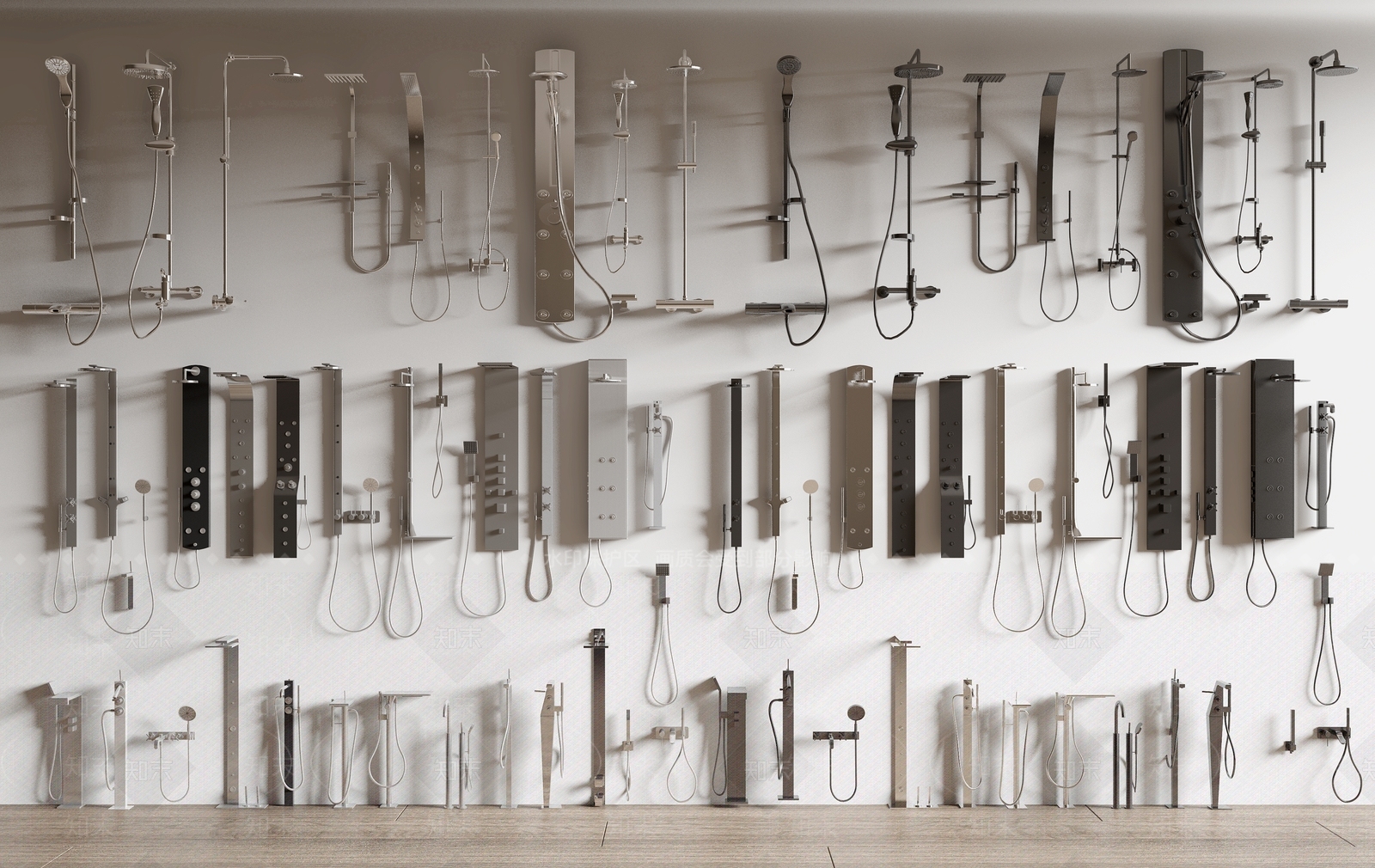 现代淋浴花洒3D模型下载【ID:1149639885】