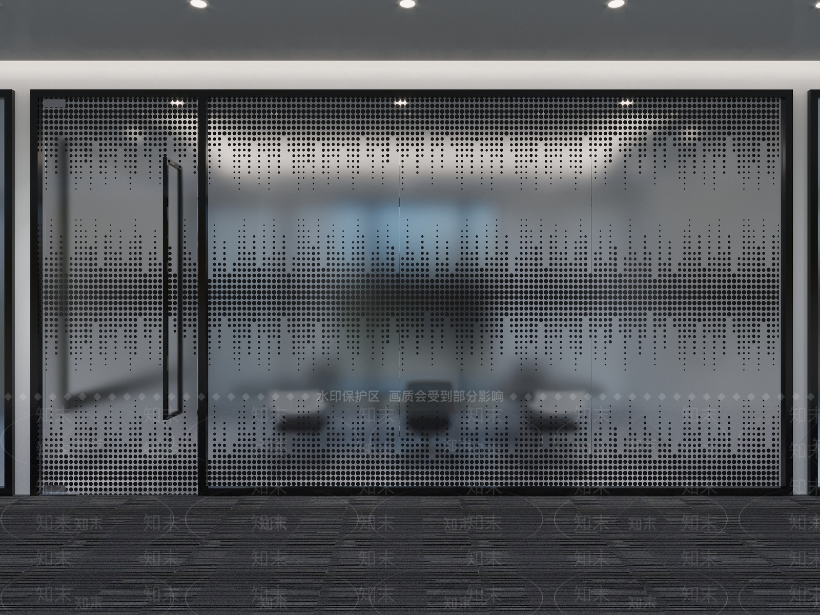 办公空间玻璃门3D模型下载【ID:1149641081】