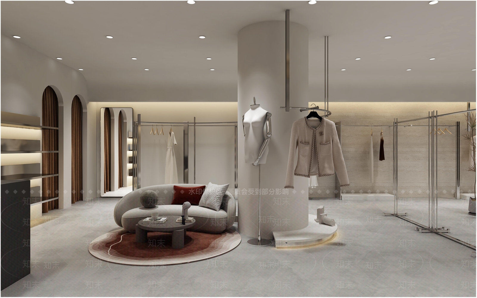 现代轻奢服装店3D模型下载【ID:1149641886】