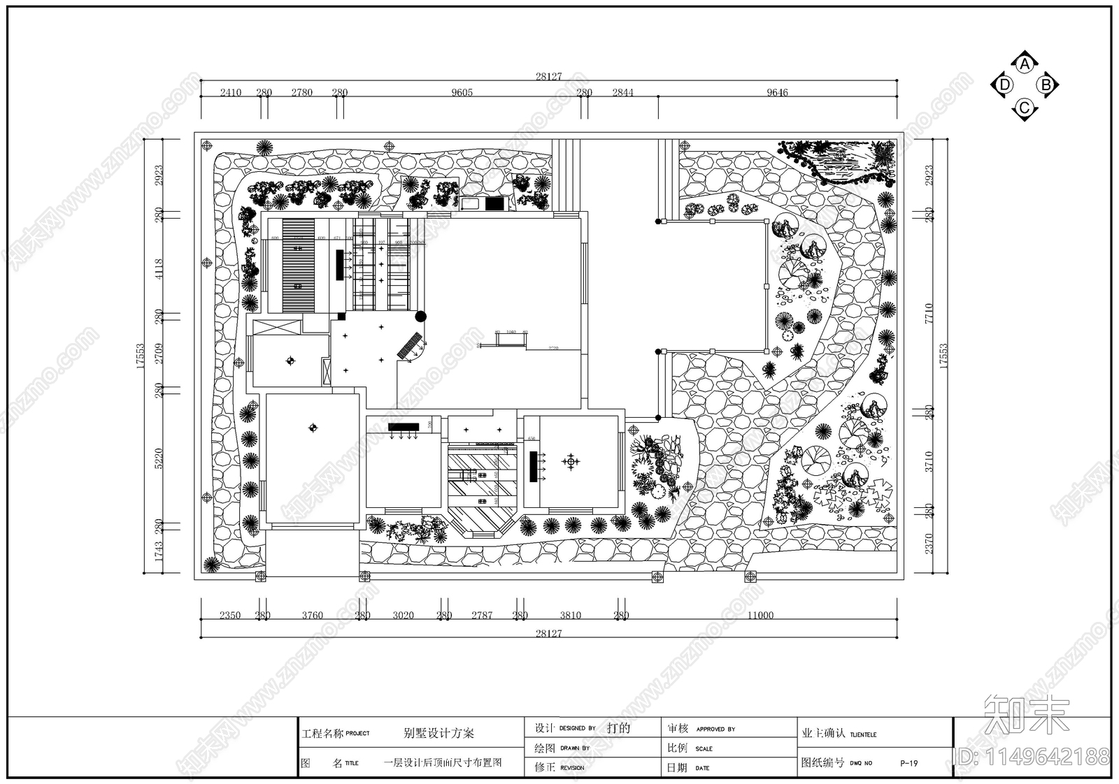 三层一套别墅室内施工图下载【ID:1149642188】