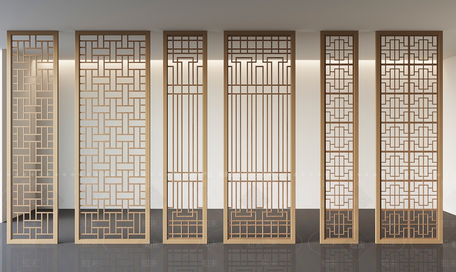 新中式隔断3D模型下载【ID:1149645719】