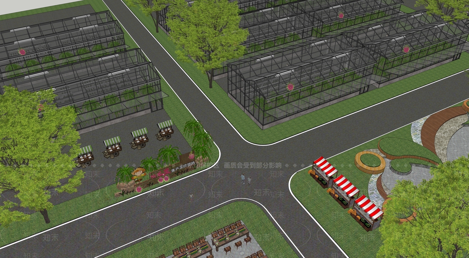 现代火龙果大棚SU模型下载【ID:1149647787】