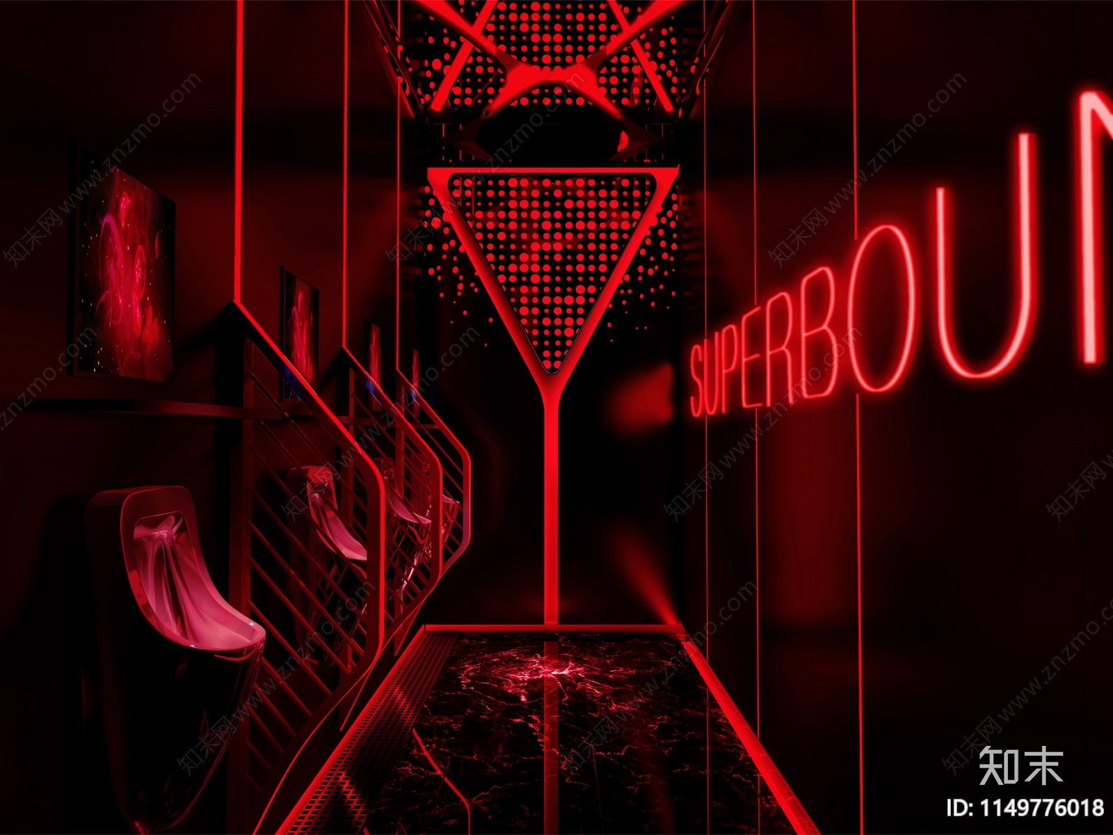 未来科技感酒吧ktv公共卫生间3D模型下载【ID:1149776018】