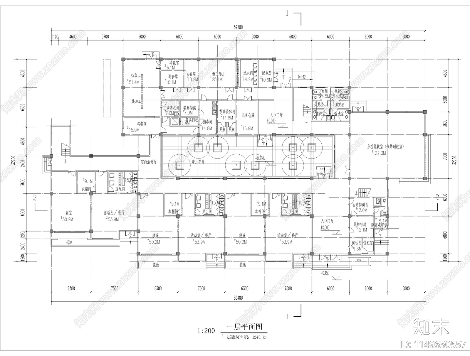 9班幼儿园建筑cad施工图下载【ID:1149650557】