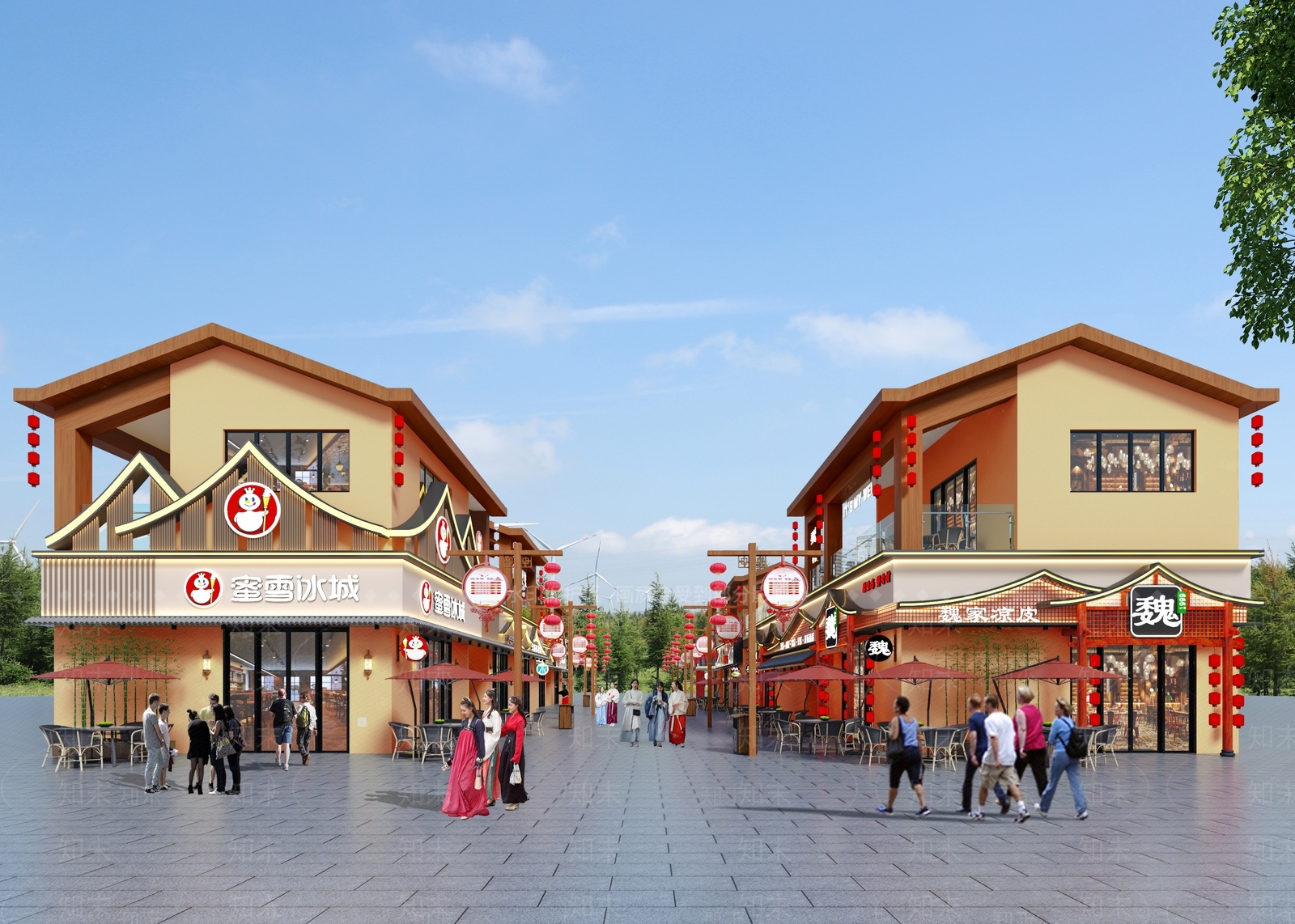 中式古建商业街3D模型下载【ID:1149653469】