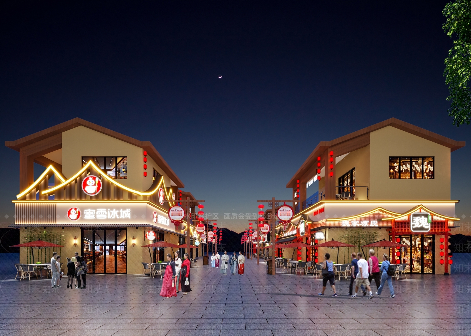 中式古建商业街3D模型下载【ID:1149653733】