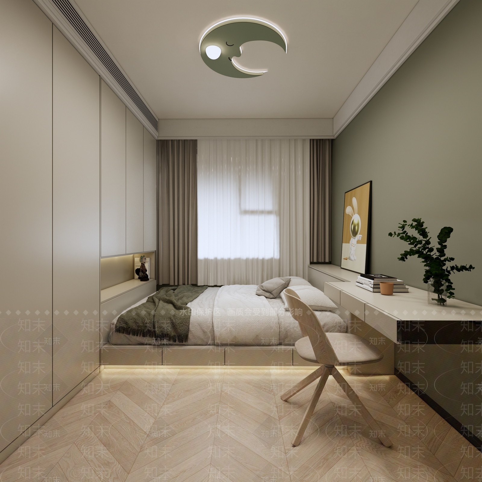 现代榻榻米卧室SU模型下载【ID:1149653989】