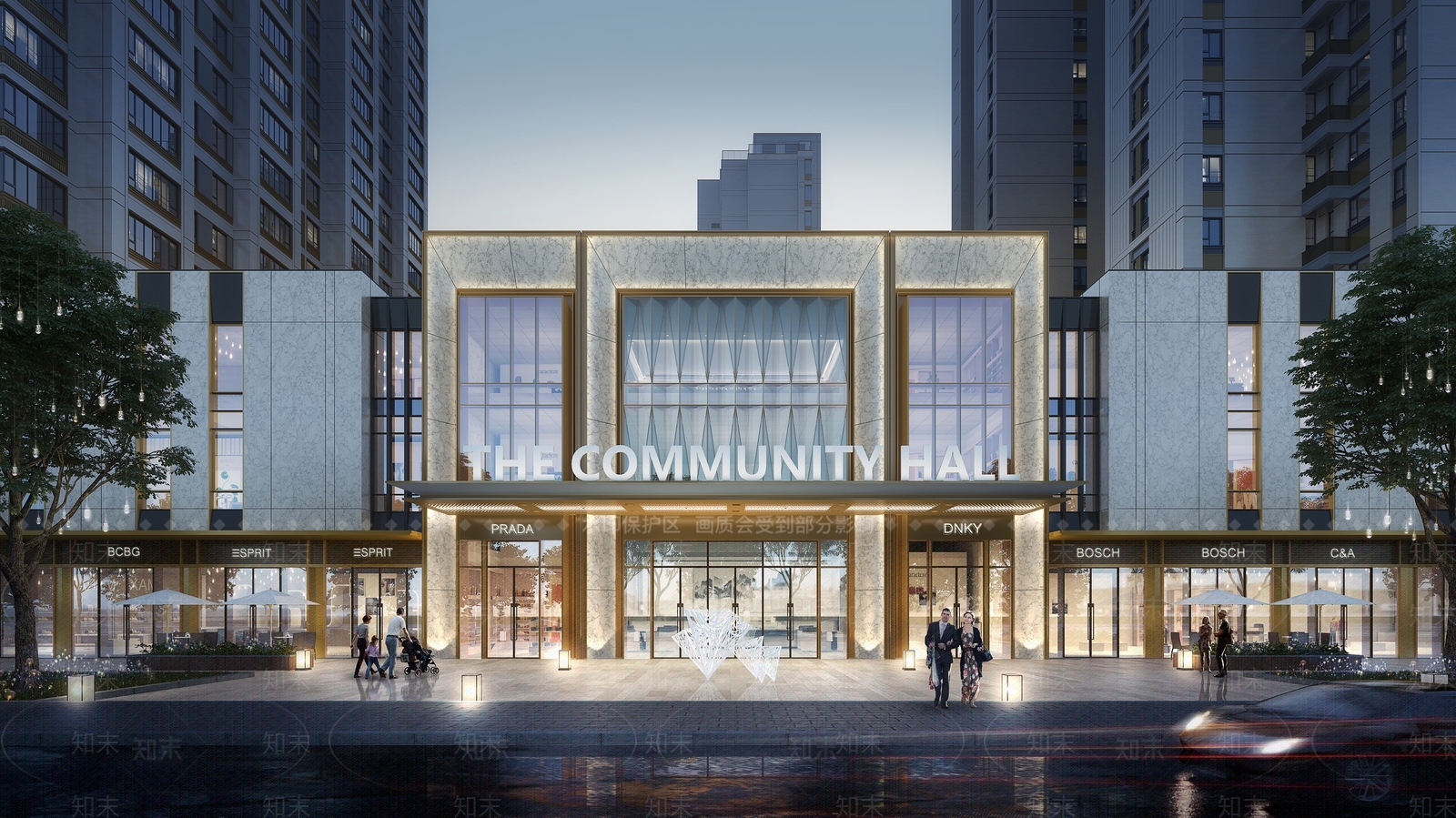 现代轻奢风格沿街商业SU模型下载【ID:1150700352】