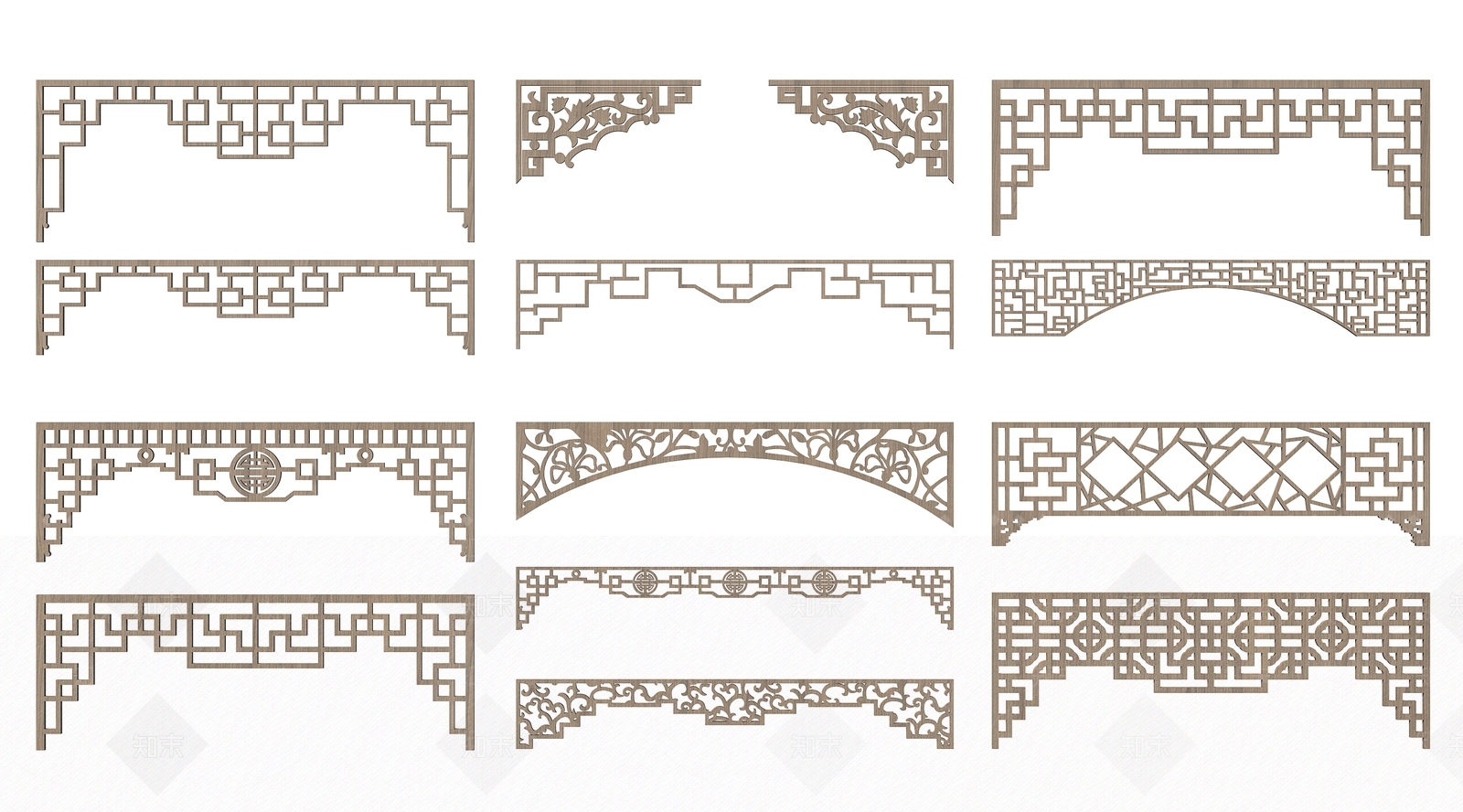 中式花格雕花SU模型下载【ID:1149665432】