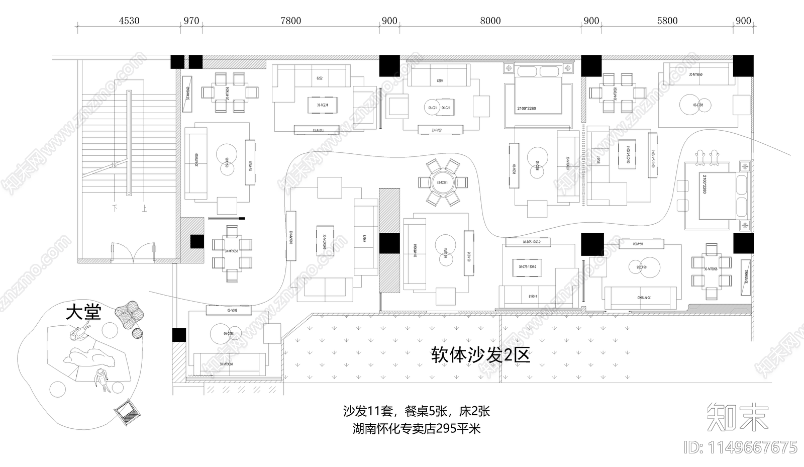 家具卖场室内施工图下载【ID:1149667675】