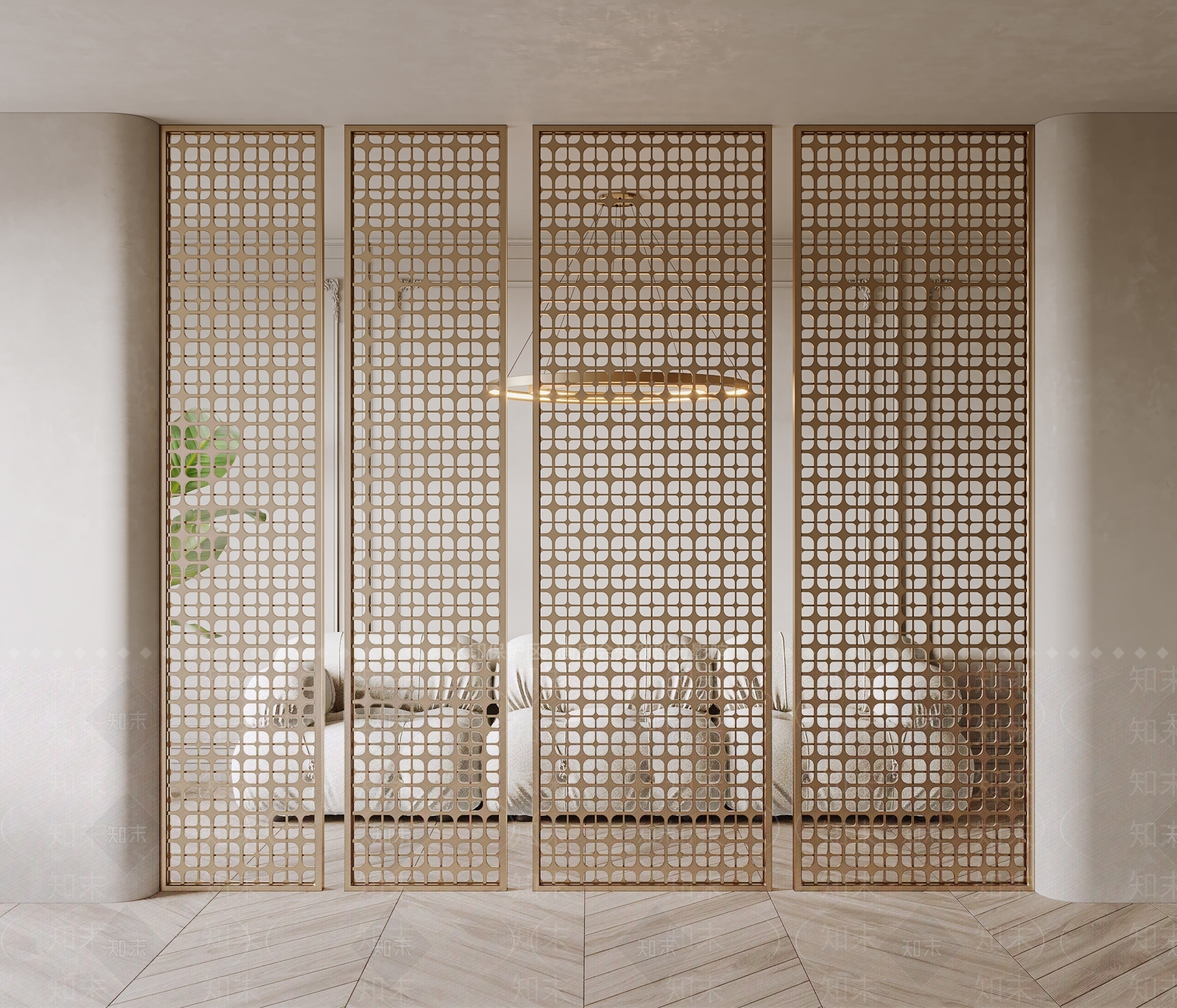 中式立体金属隔断3D模型下载【ID:1149746598】