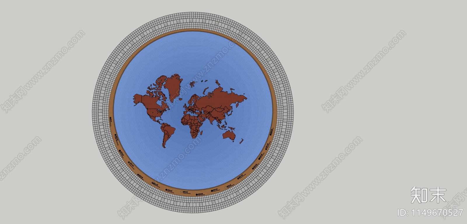 现代世界地图铺地SU模型下载【ID:1149670527】
