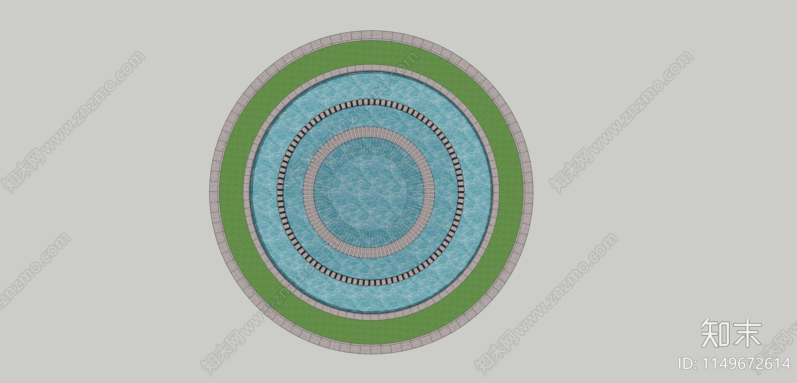 现代圆形花钵跌水喷泉SU模型下载【ID:1149672614】
