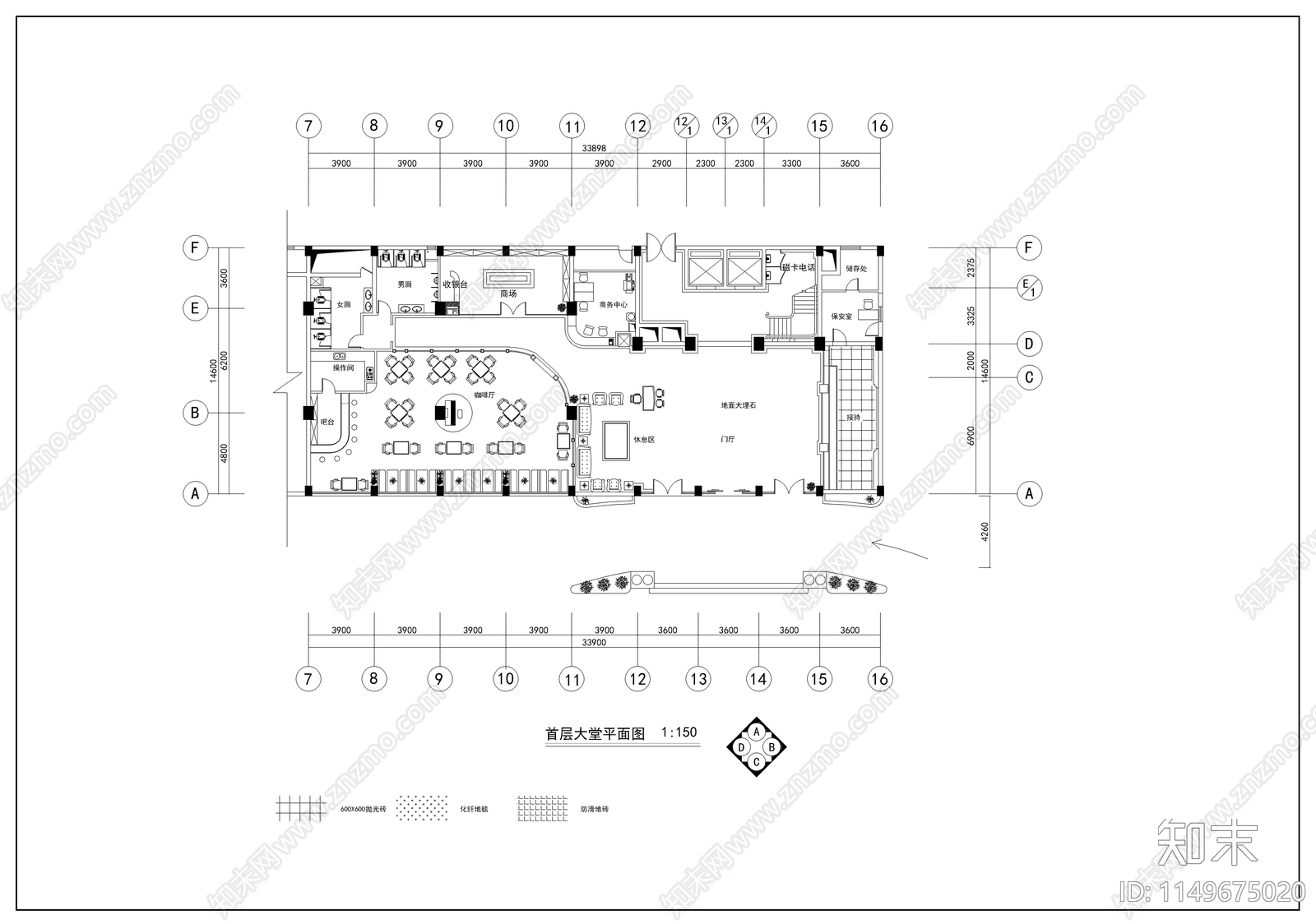 大型宾馆建筑cad施工图下载【ID:1149675020】