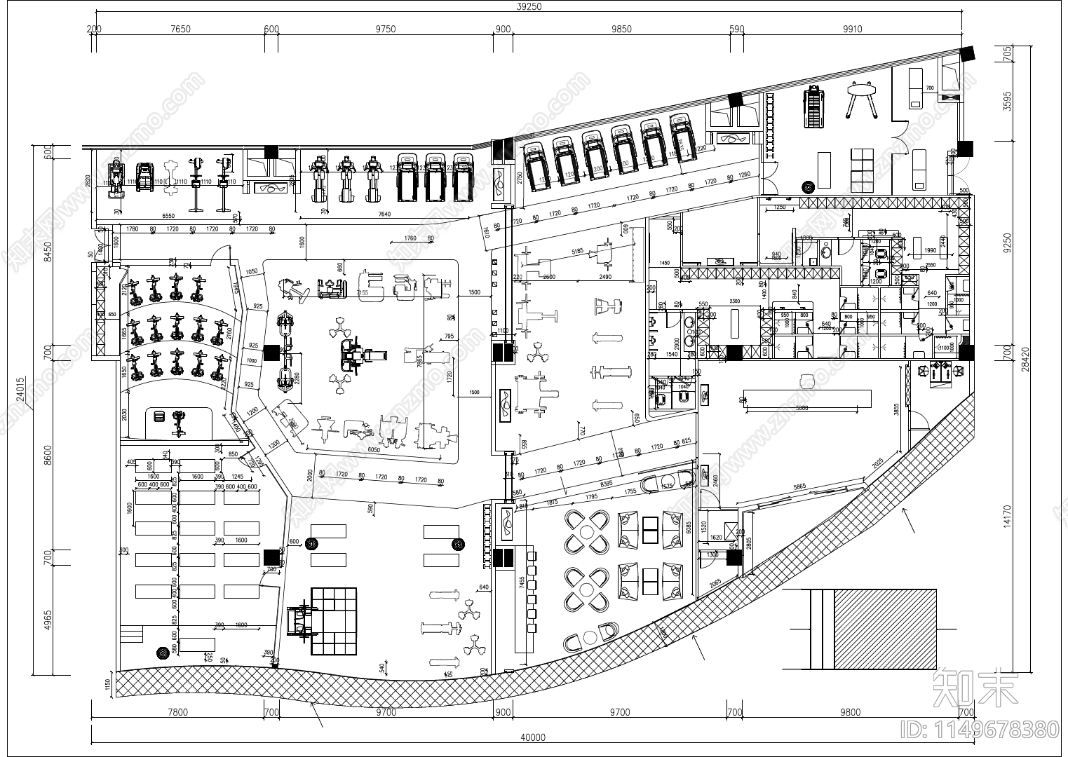 20套超全私人健身房室内cad施工图下载【ID:1149678380】