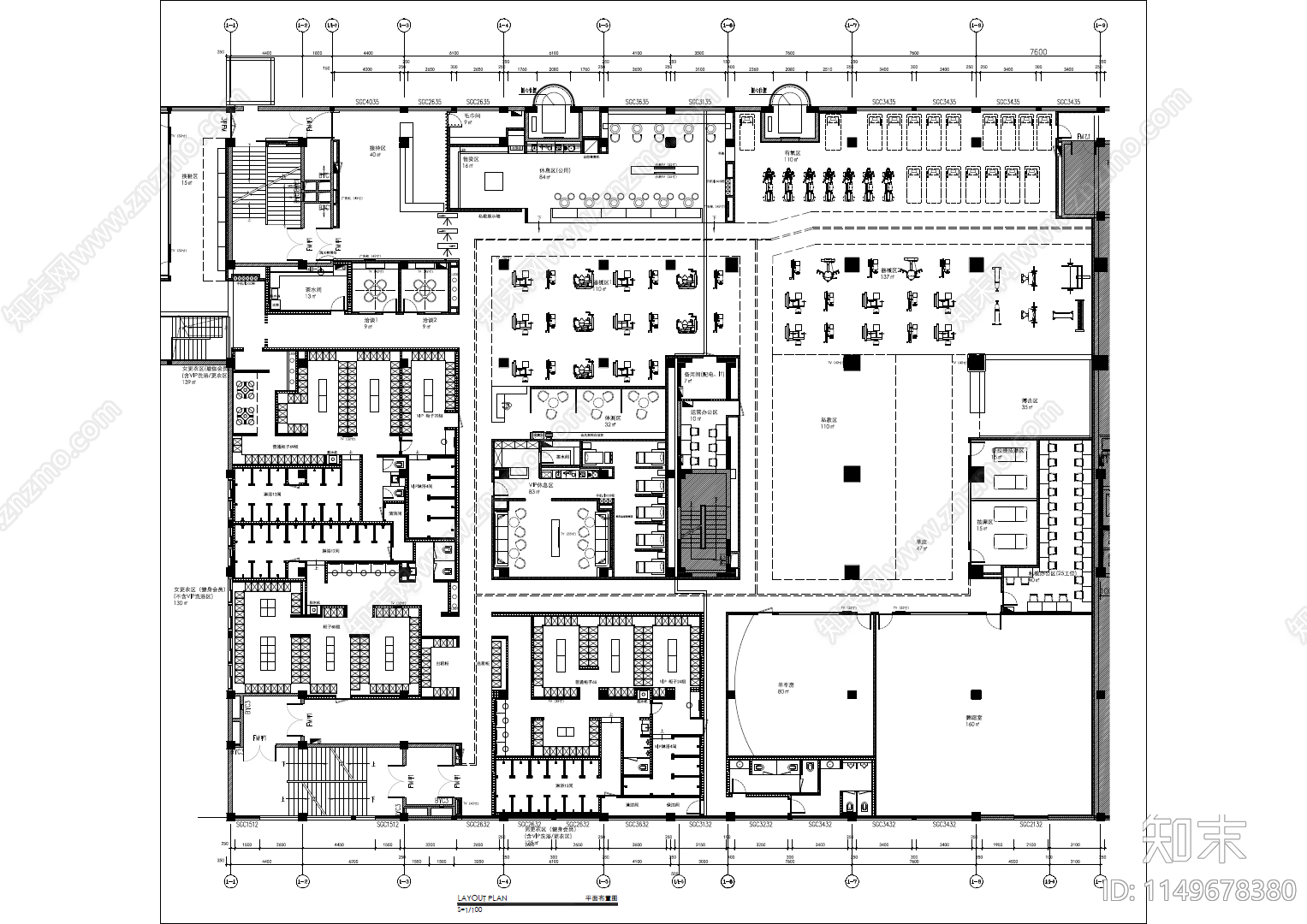 20套超全私人健身房室内cad施工图下载【ID:1149678380】