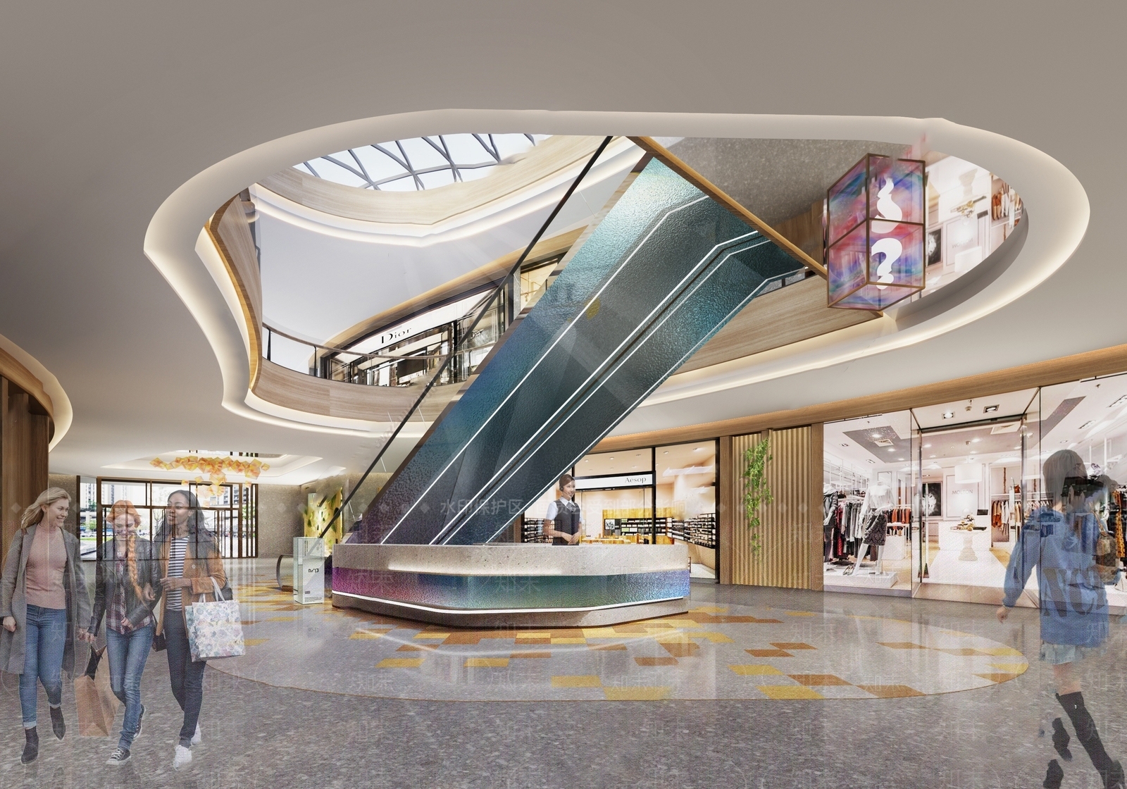现代商场大厅3D模型下载【ID:1149677895】