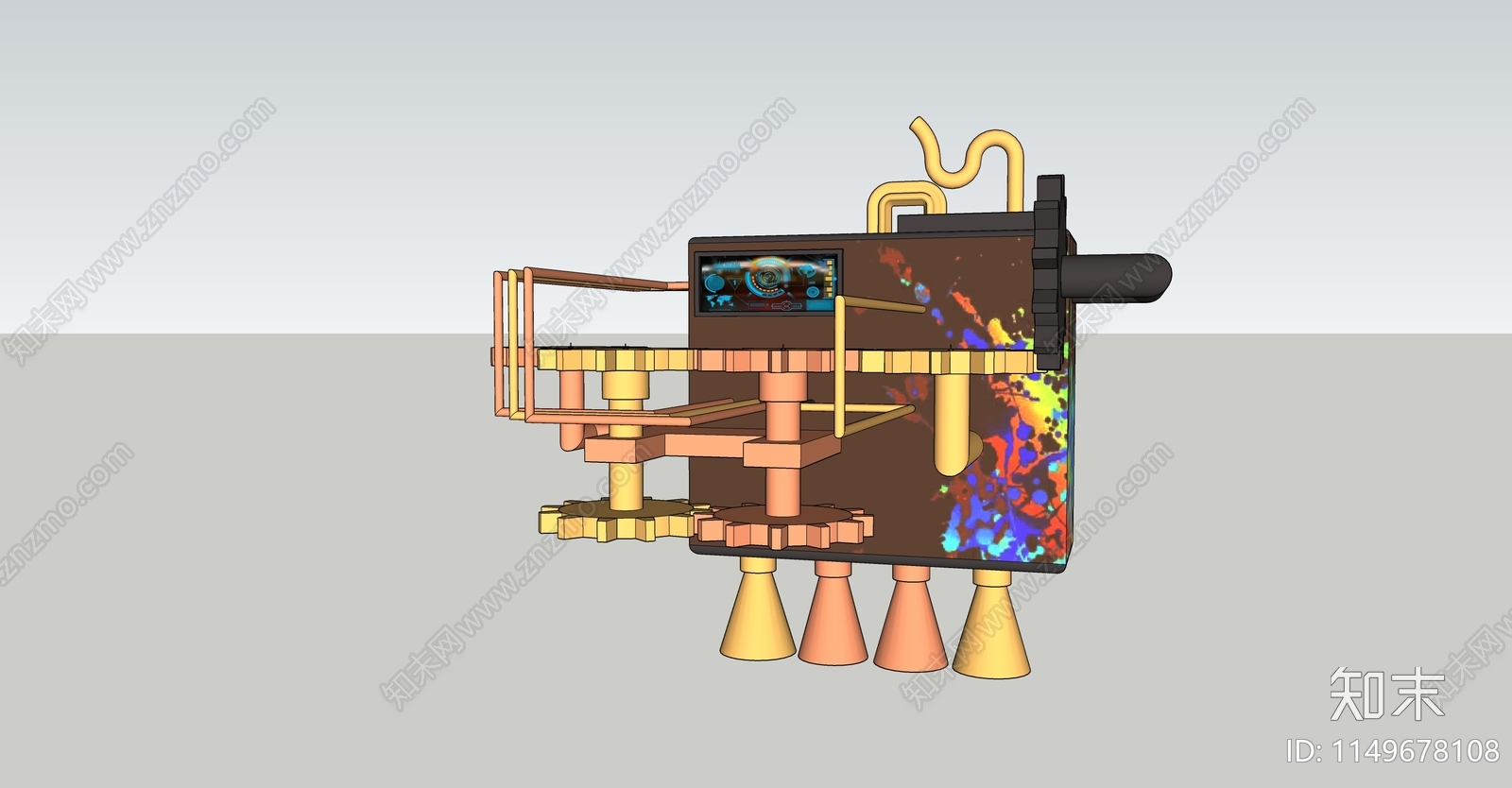 工业雕塑小品SU模型下载【ID:1149678108】