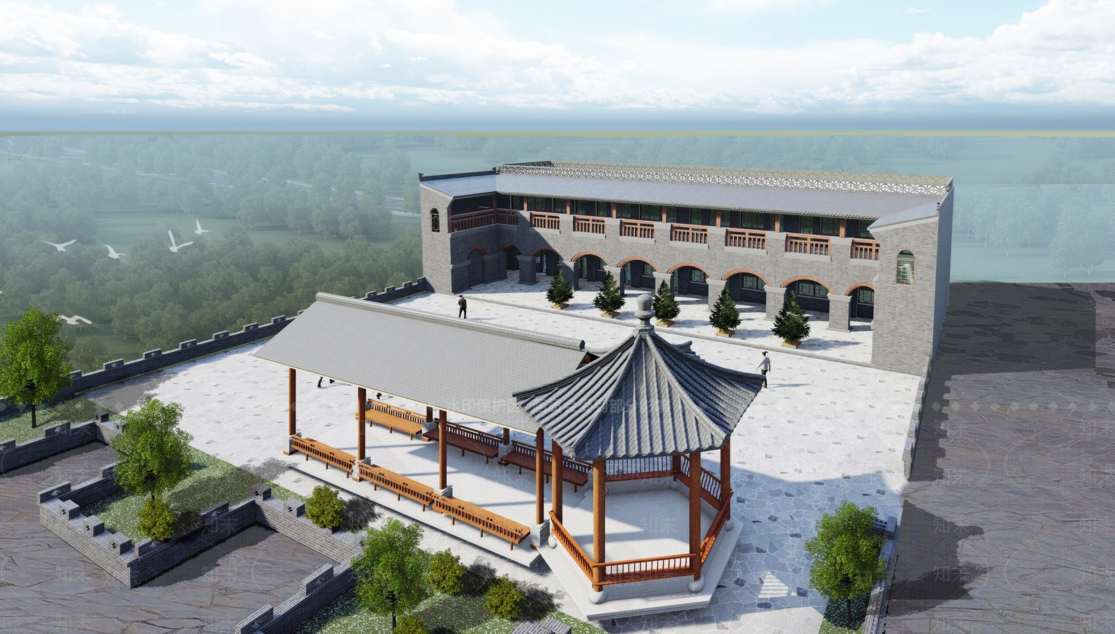 新中式陈列馆SU模型下载【ID:1149768287】