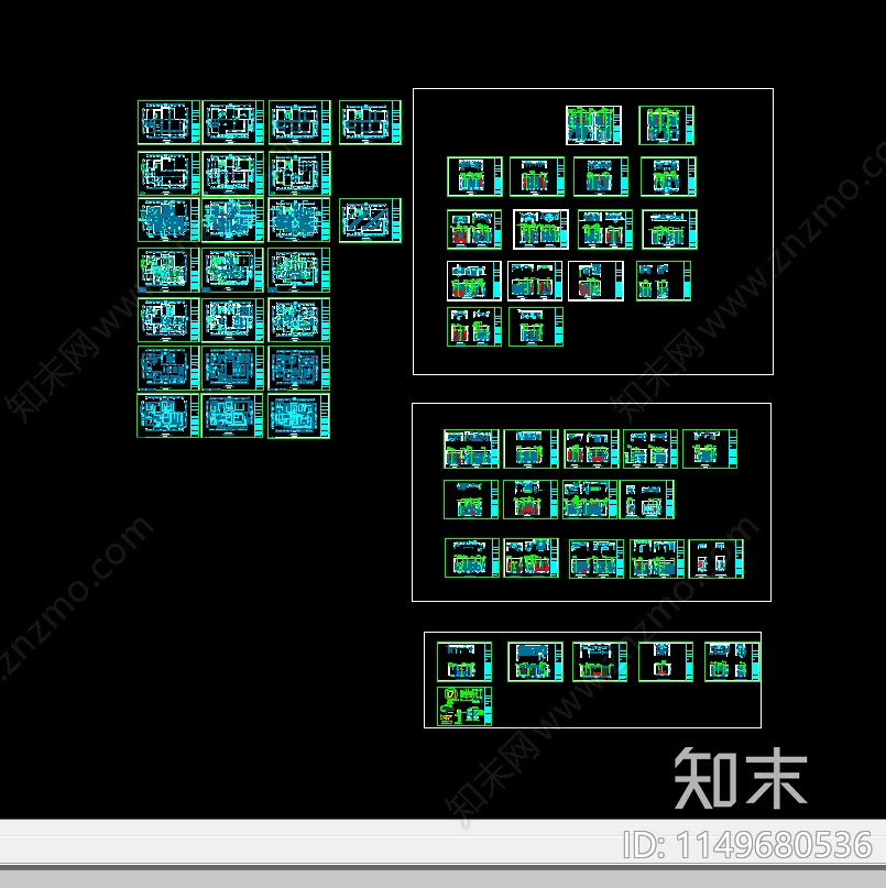 别墅室内装修cad施工图下载【ID:1149680536】