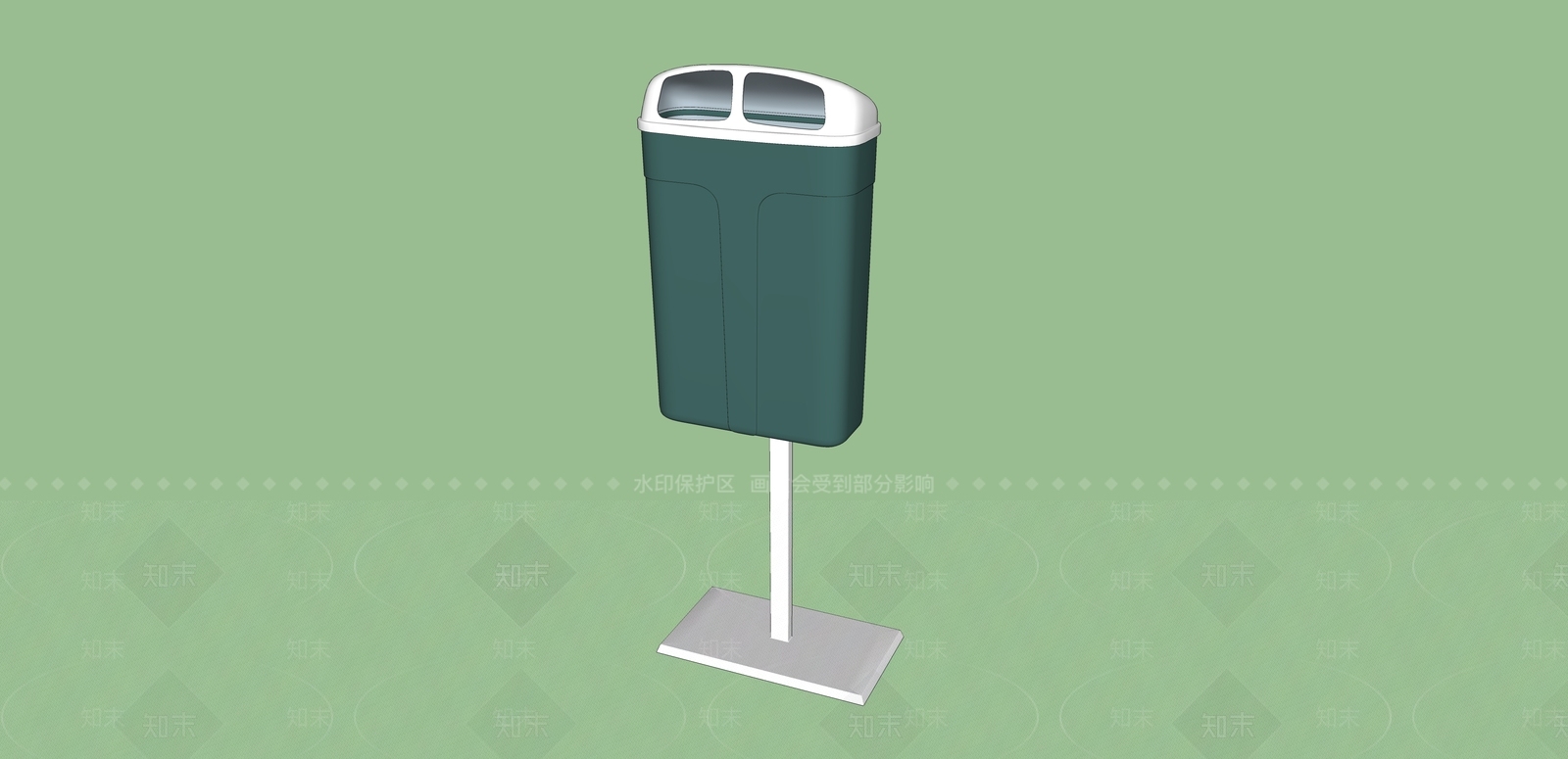 现代户外垃圾桶SU模型下载【ID:1149681773】