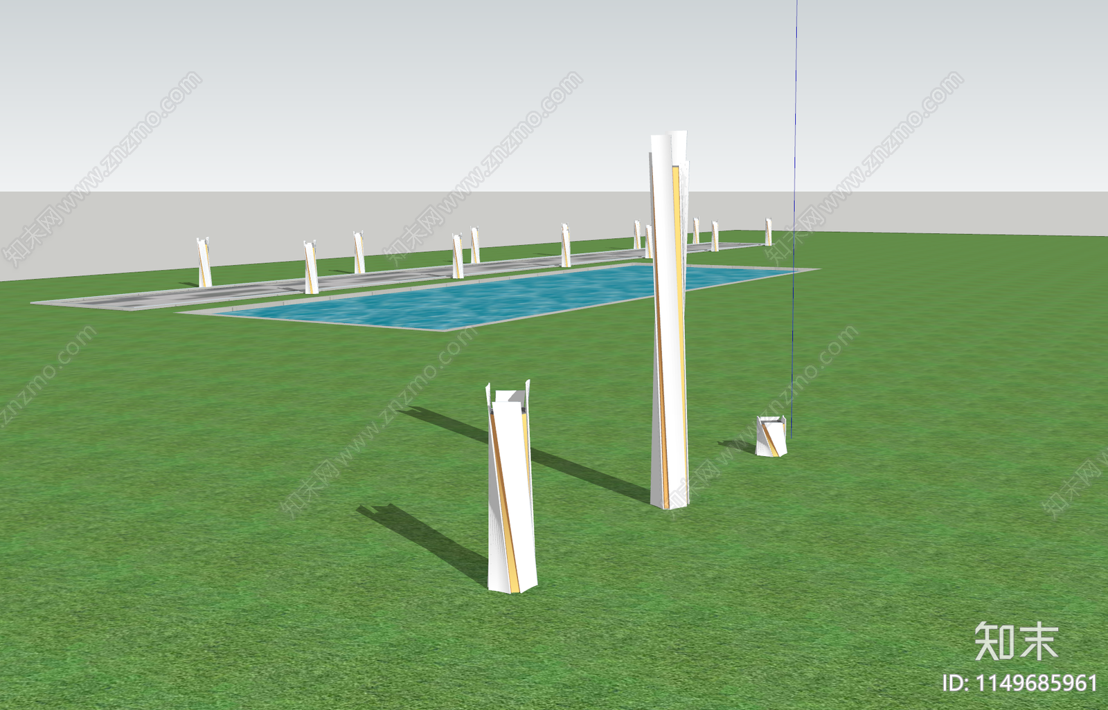 现代庭院灯SU模型下载【ID:1149685961】