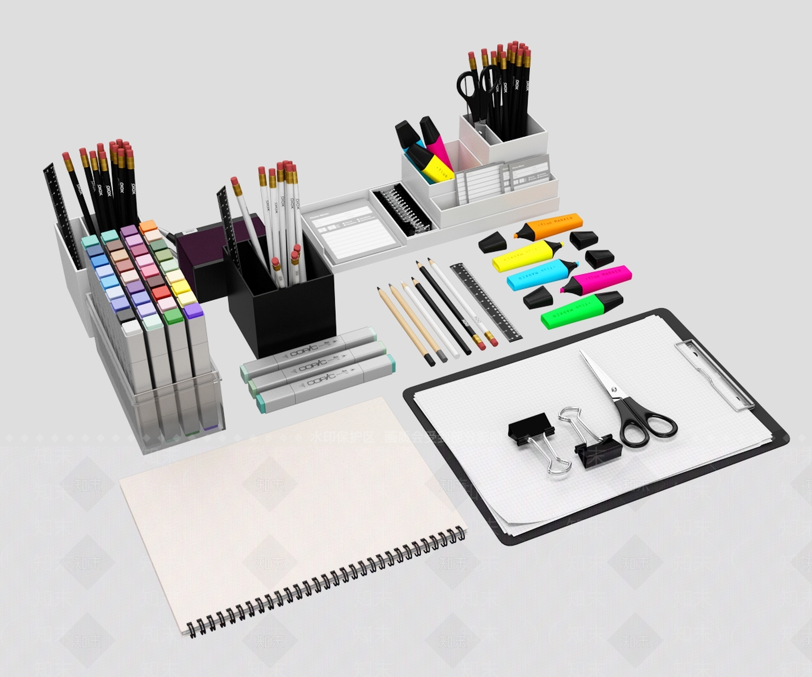 文具办公用品3D模型下载【ID:1149688111】