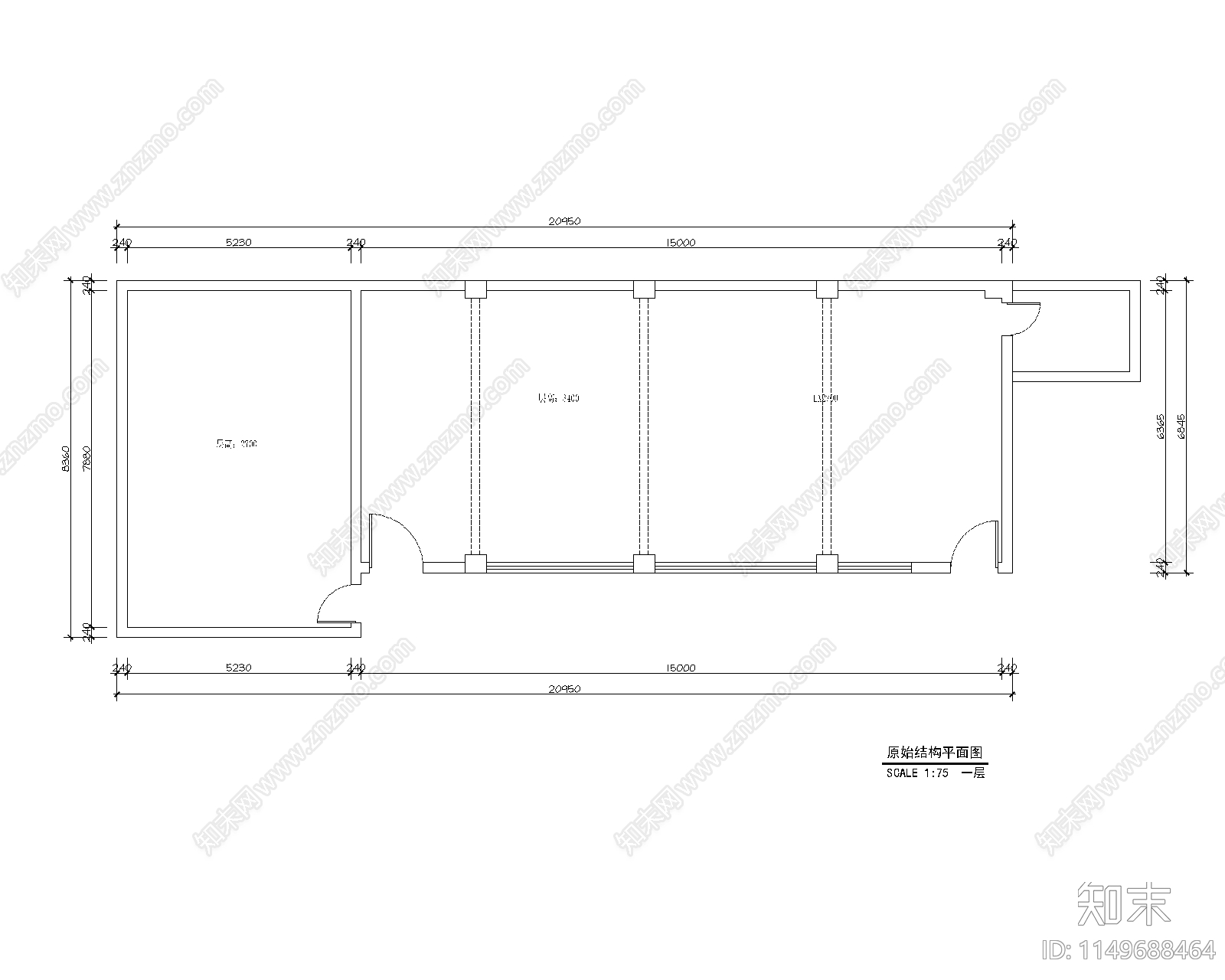 现代设计办公室平面施工图下载【ID:1149688464】