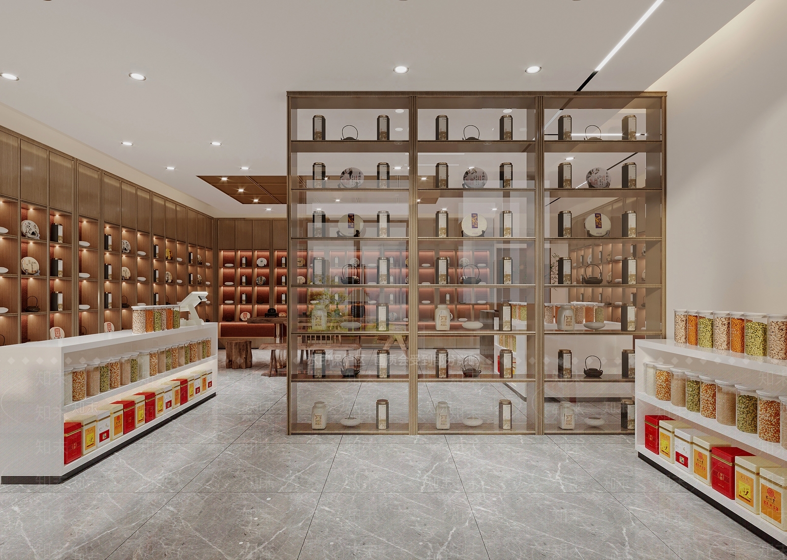 新中式茶叶店3D模型下载【ID:1149690748】
