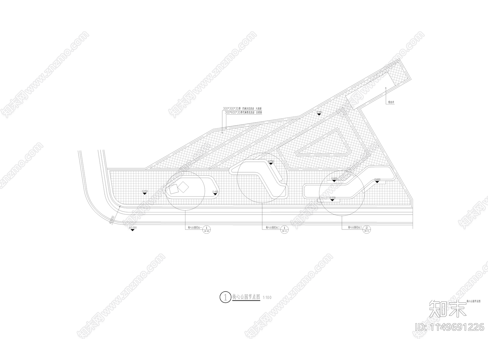 口袋公园景观cad施工图下载【ID:1149691226】