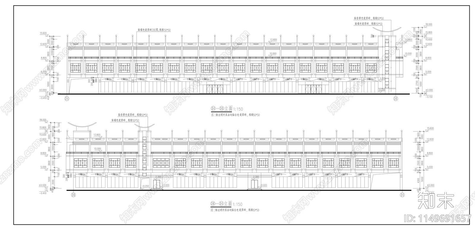 商业综合体建筑cad施工图下载【ID:1149691657】